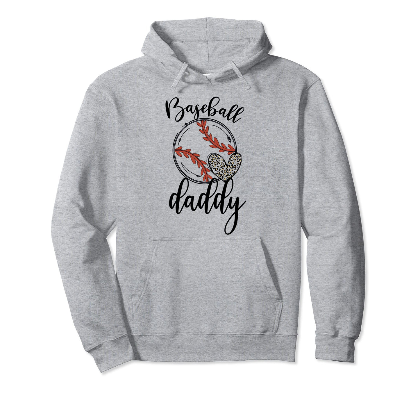 Baseball Daddy Leopard Funny Baseball Hoodie - Unique Graphic Unisex - T-Shirt, Sweatshirt, Hoodie