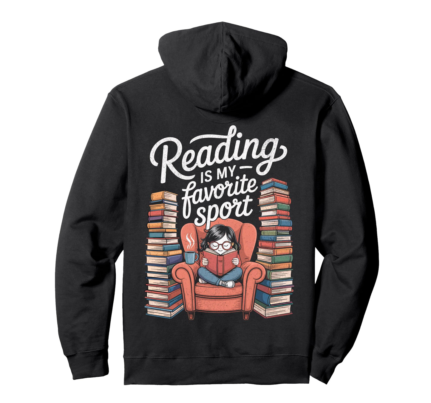 Reading Is My Favorite Sport Book Lover Hoodie - Unique Graphic Unisex - T-Shirt, Sweatshirt, Hoodie
