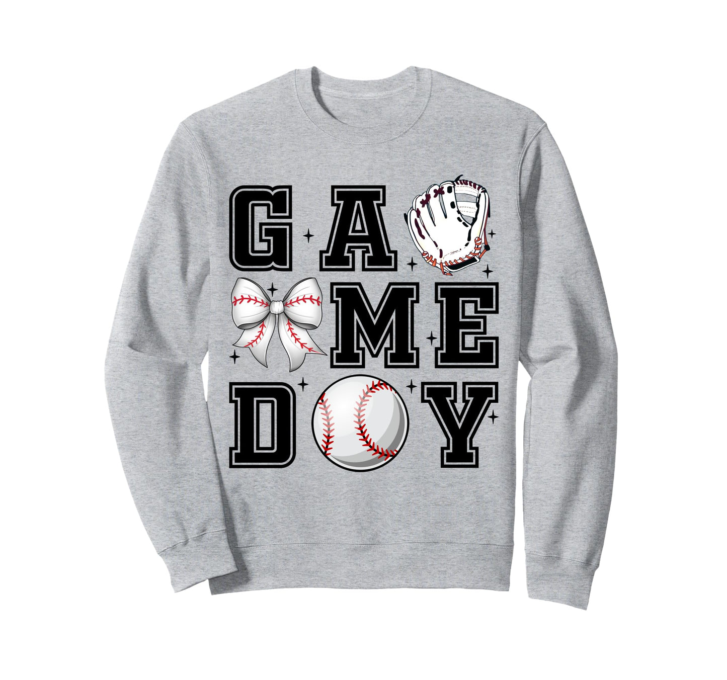 Baseball Coquette Bow Gameday Cheer Sweatshirt - Unique Graphic for Adults - T-Shirt, Sweatshirt, Hoodie