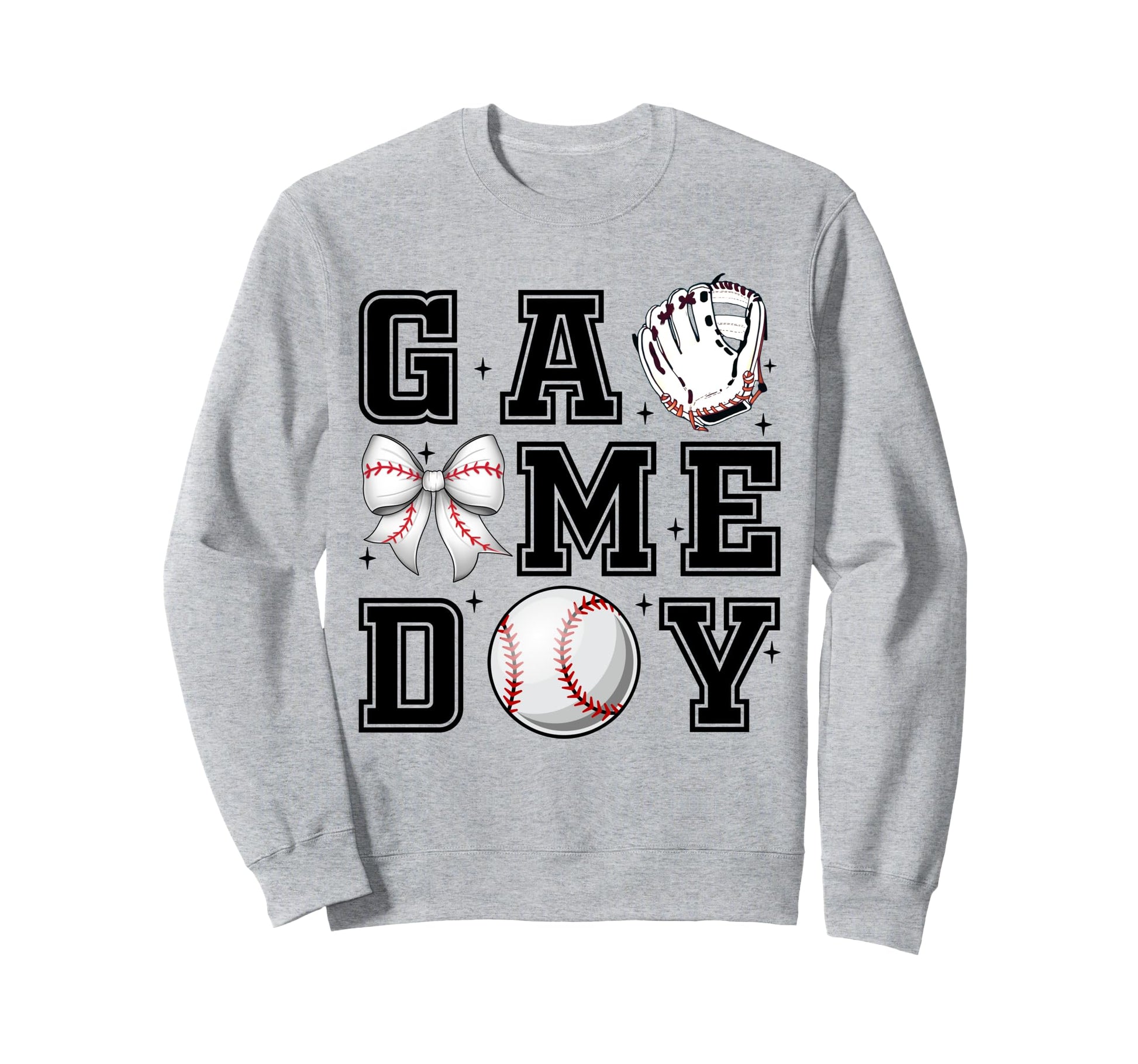 Baseball Coquette Bow Gameday Cheer Sweatshirt - Unique Graphic for Adults - T-Shirt, Sweatshirt, Hoodie