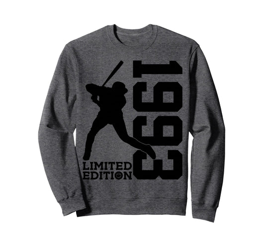 33Rd Birthday Baseball 1993 Sweatshirt - Unique Graphic Men Women - T-Shirt, Sweatshirt, Hoodie