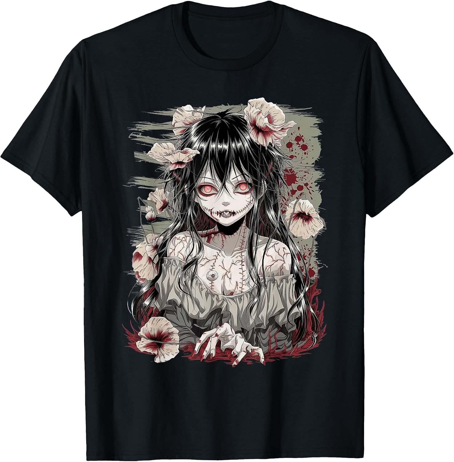 Vintage Anime Manga Horror Graphic - Adult & Kids T-Shirts, Sweatshirts & Hoodies apparel design preview 1