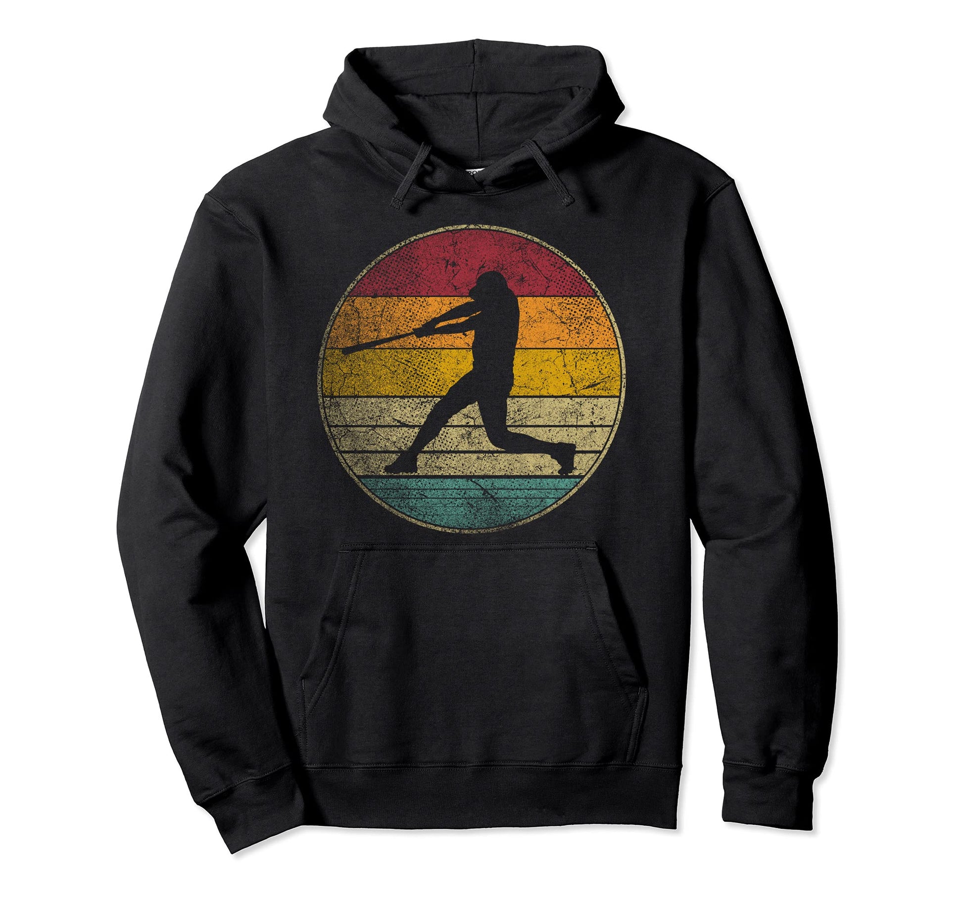 Baseball Ball Bat Distressed 70S 80S Gift Hoodie - Novelty Apparel Unisex - T-Shirt, Sweatshirt, Hoodie