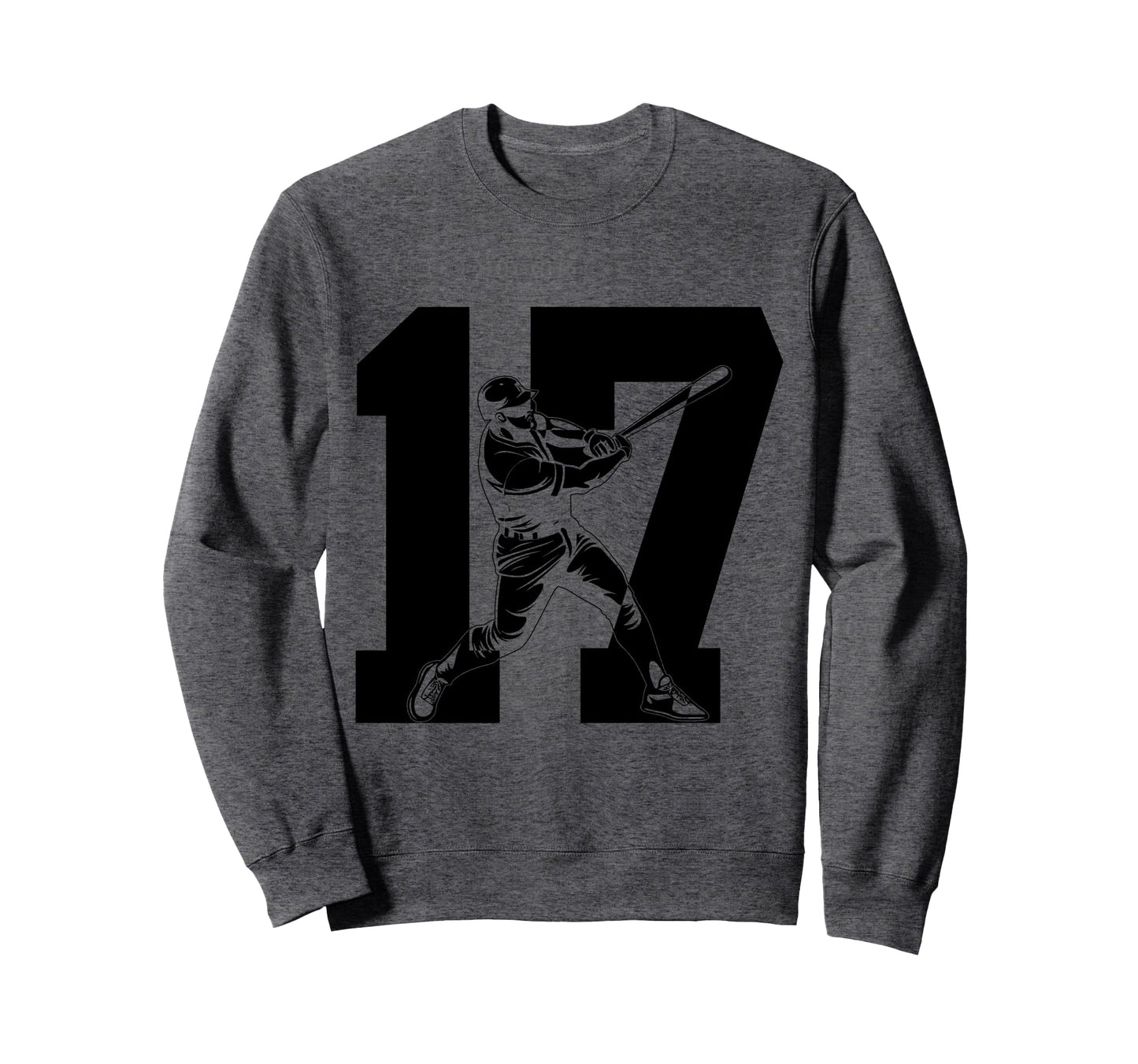 Number 17 Years Baseball 17Th Sweatshirt - Unique Graphic Men Women - T-Shirt, Sweatshirt, Hoodie