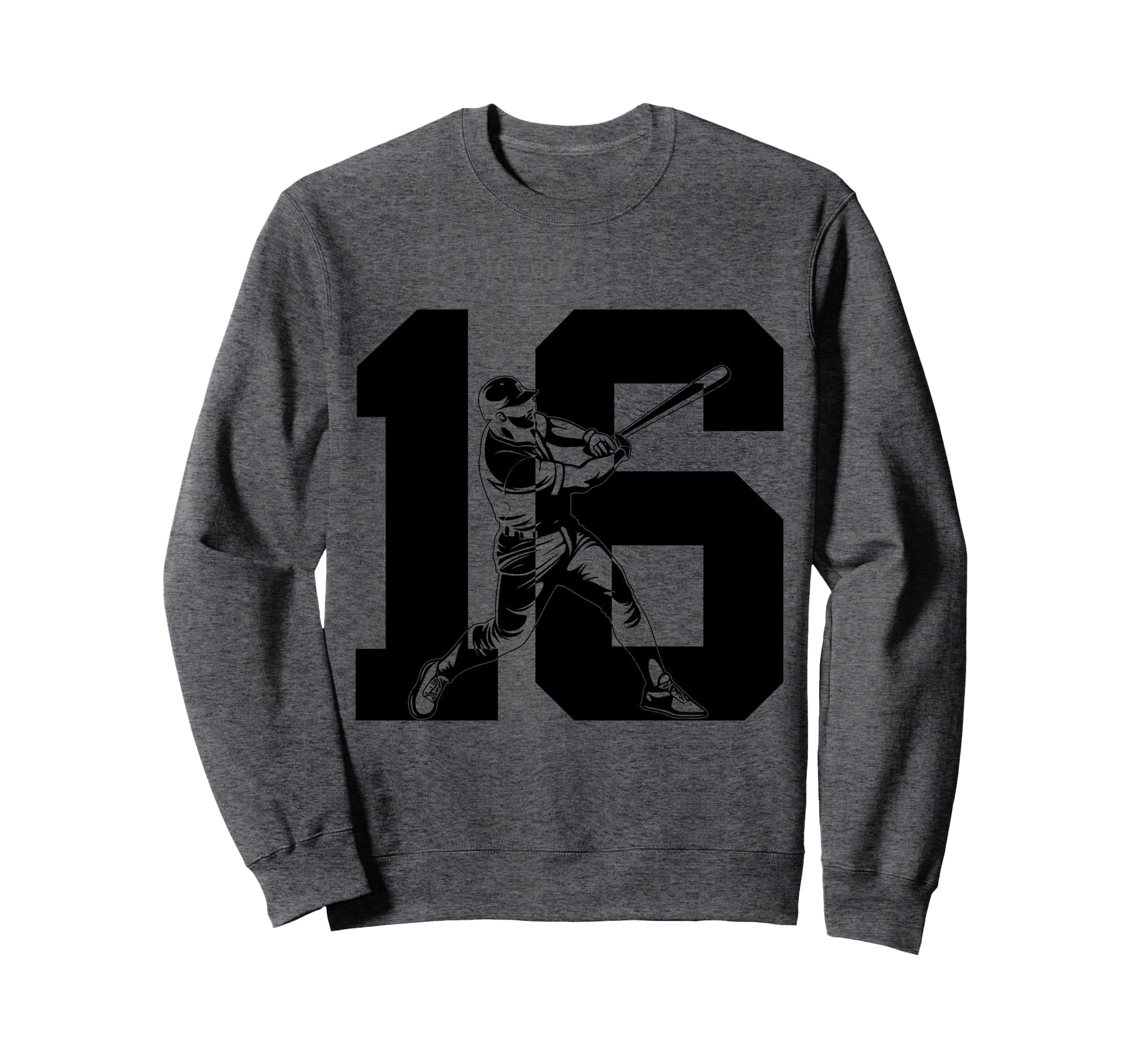 Number 16 Years Baseball 16Th Birthday Sweatshirt - Trendy Graphic Unisex - T-Shirt, Sweatshirt, Hoodie