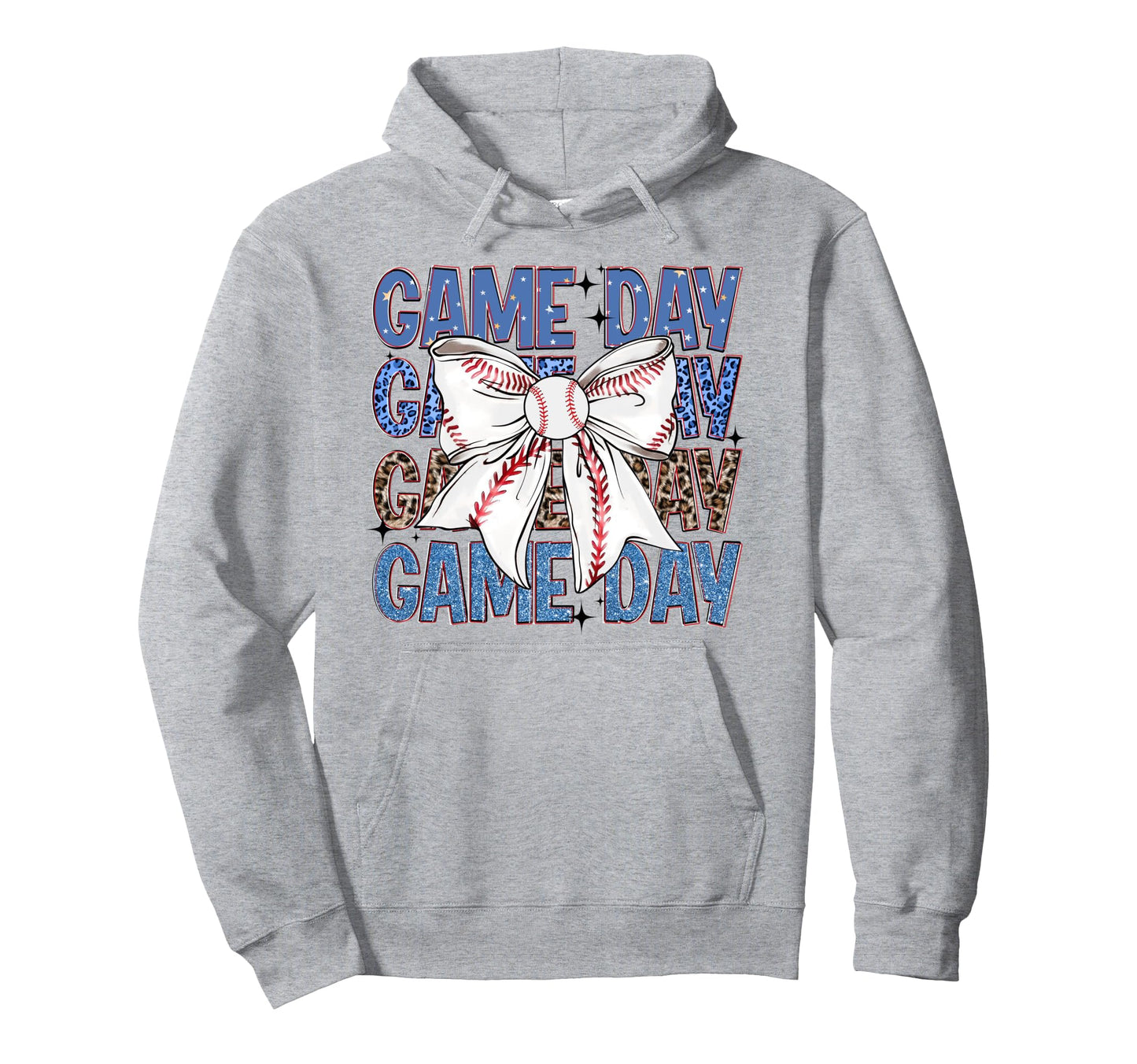 Game Day Baseball Bow Coquette Baseball Hoodie - Trendy Graphic Men Women - T-Shirt, Sweatshirt, Hoodie