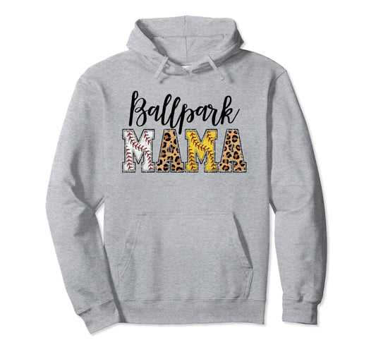 Ballpark Mama Baller Mom Mothers Day Hoodie - Unique Graphic Unisex - T-Shirt, Sweatshirt, Hoodie