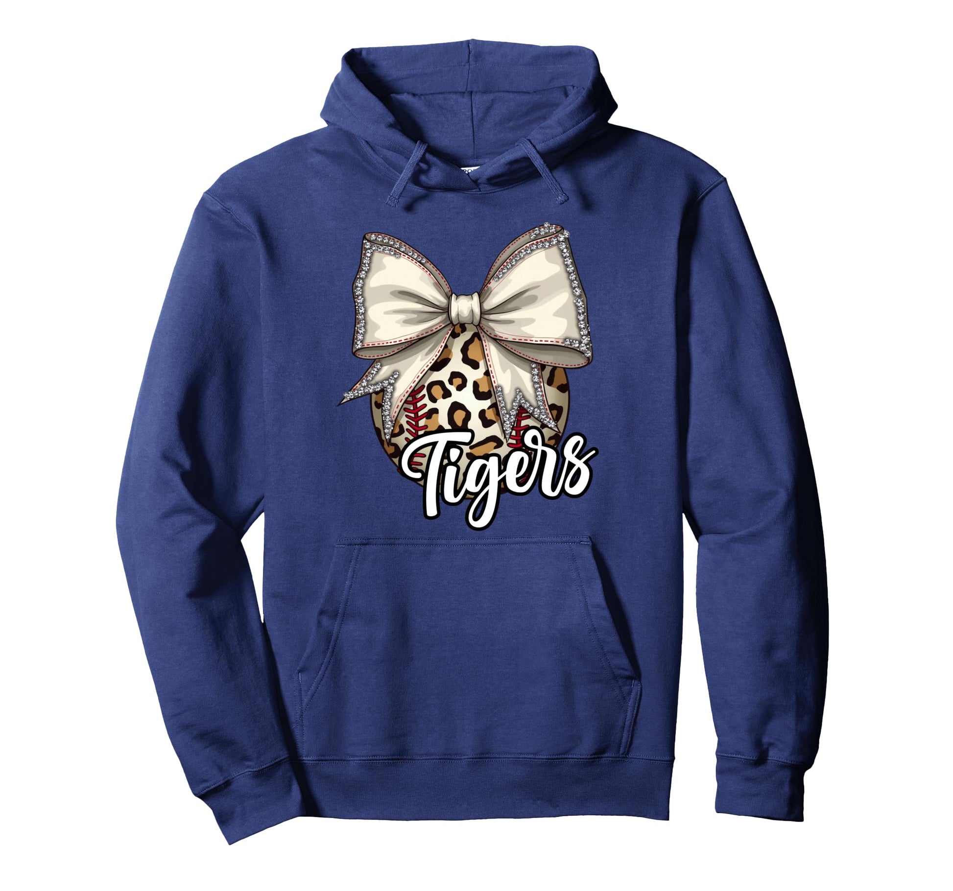 Tigers Baseball Mom Leopard Coquette Hoodie - Trendy Graphic for Adults - T-Shirt, Sweatshirt, Hoodie