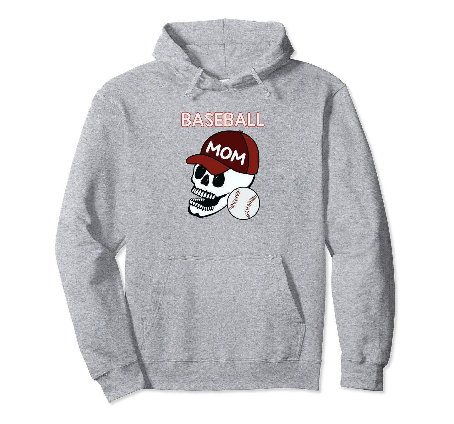 Baseball Mom Skull Sports Skeleton Hoodie - Custom Art Print Unisex - T-Shirt, Sweatshirt, Hoodie