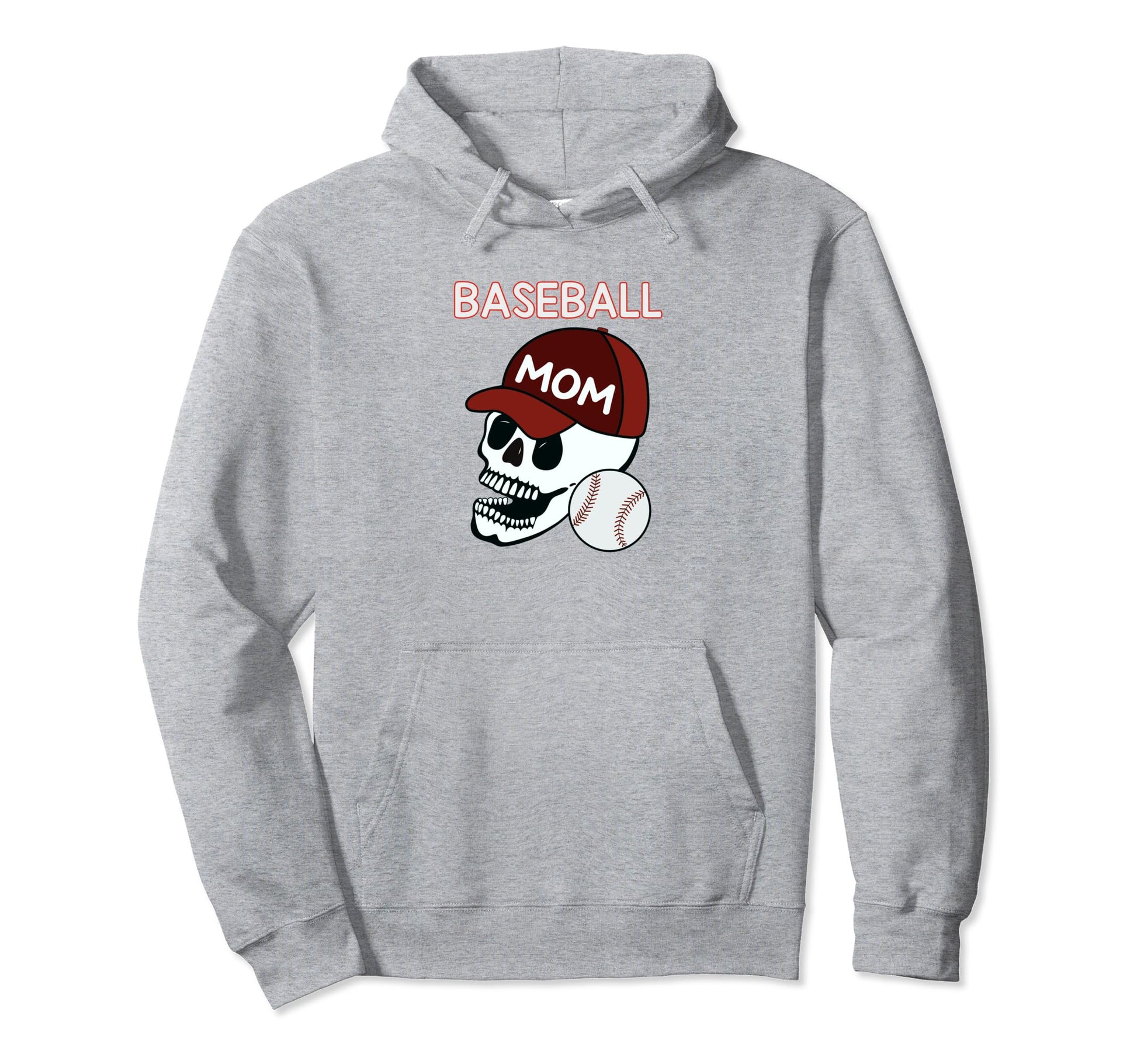 Baseball Mom Skull Sports Skeleton Hoodie - Custom Art Print Unisex - T-Shirt, Sweatshirt, Hoodie