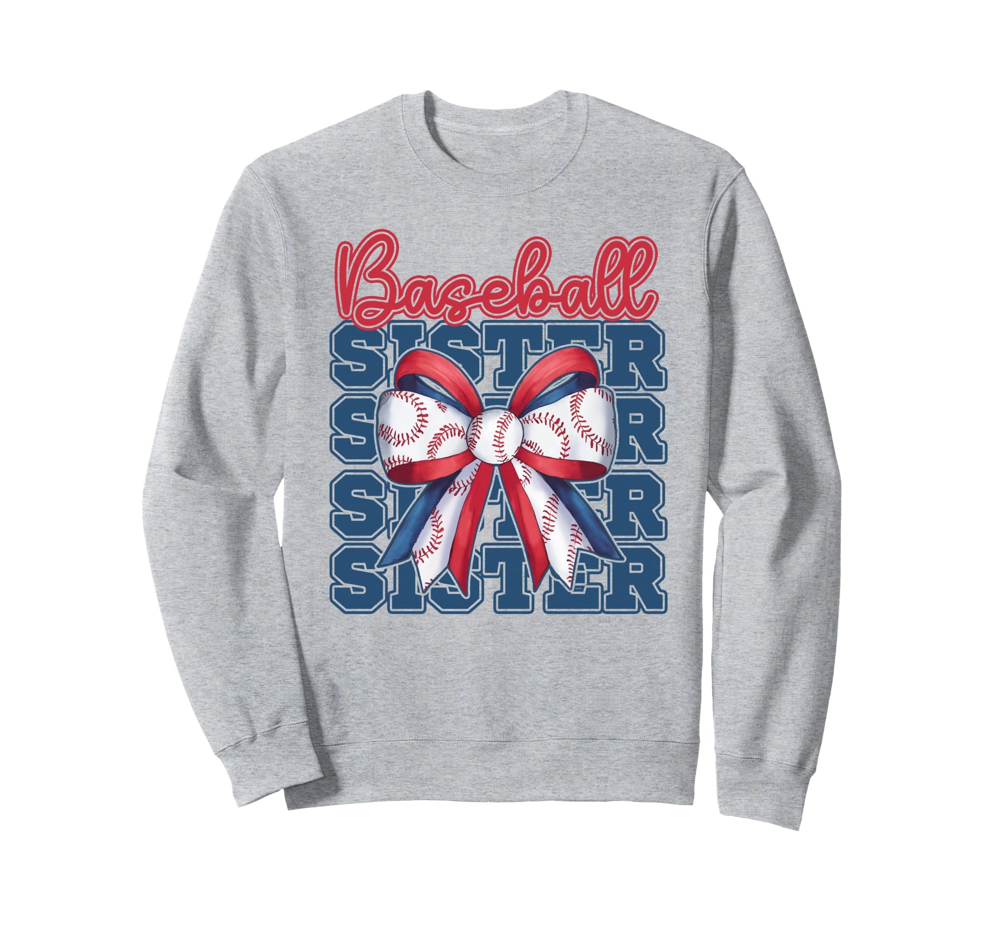 Baseball Sister Coquette Bow Sweatshirt - Fun Novelty Design Men Women - T-Shirt, Sweatshirt, Hoodie
