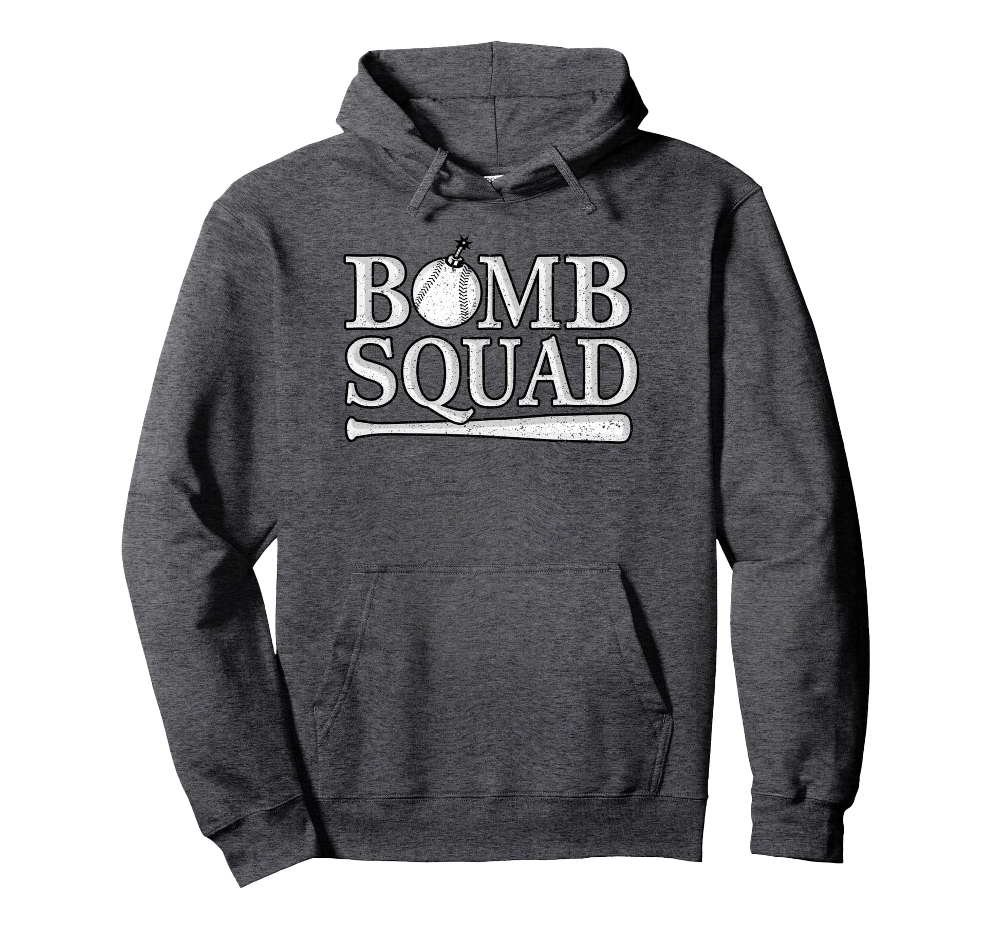 Bomb Squad Dinger Home Run Baseball Hoodie - Minimalist Print for Adults - T-Shirt, Sweatshirt, Hoodie