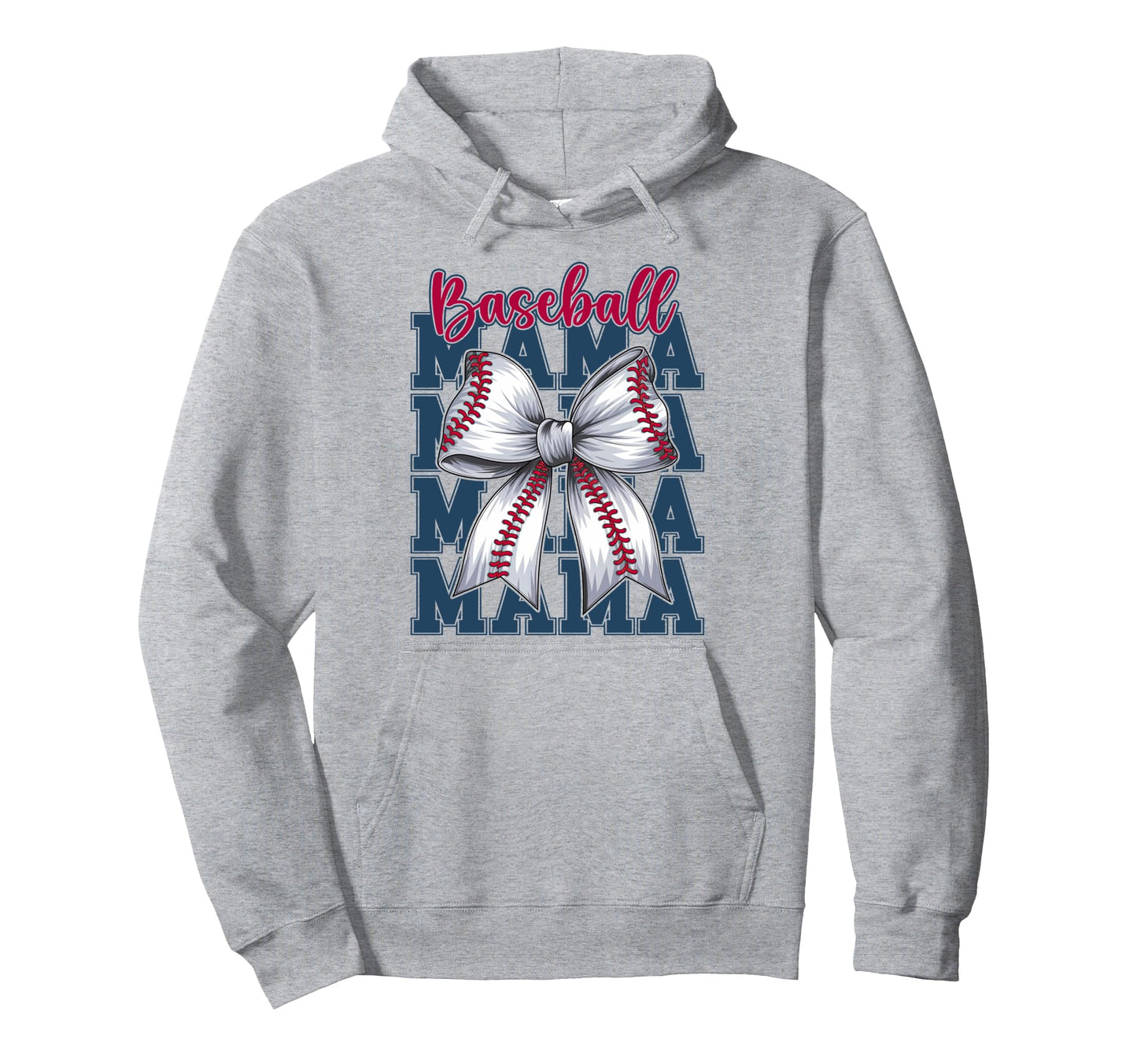 Baseball Coquette Bow Baseball Mama Hoodie - Streetwear Style Unisex - T-Shirt, Sweatshirt, Hoodie