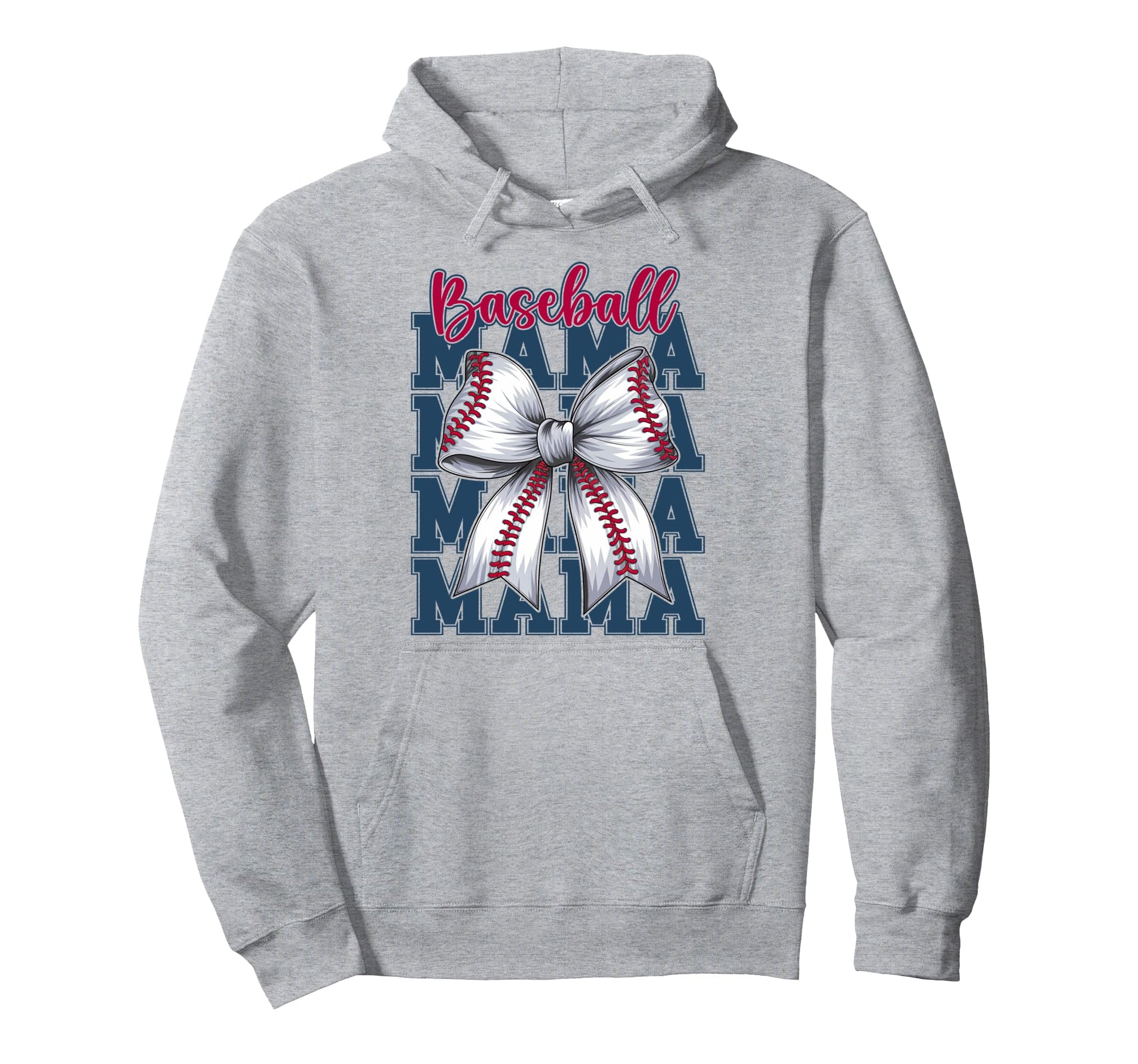 Baseball Coquette Bow Baseball Mama Hoodie - Streetwear Style Unisex - T-Shirt, Sweatshirt, Hoodie