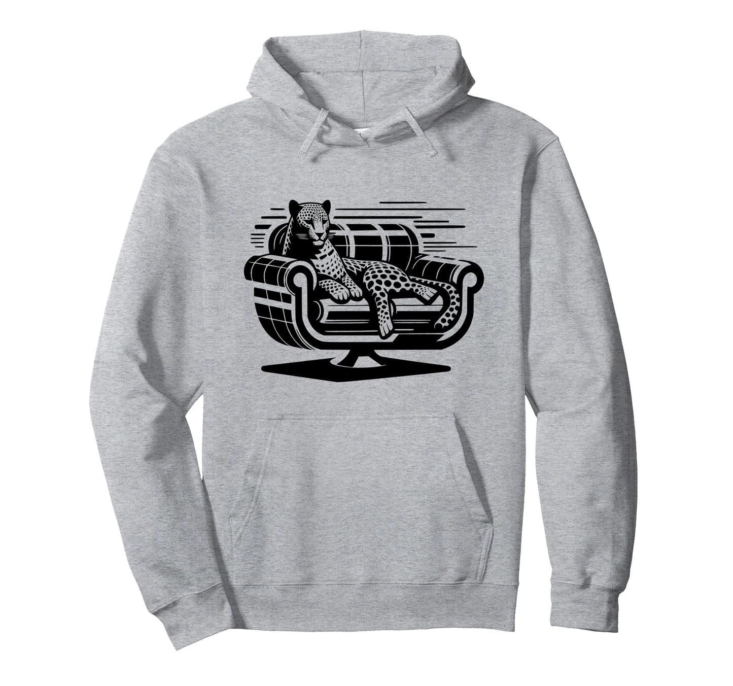 Leopard Couch Mid Century Modern Mcm Animal Hoodie - Unique Graphic Unisex - T-Shirt, Sweatshirt, Hoodie