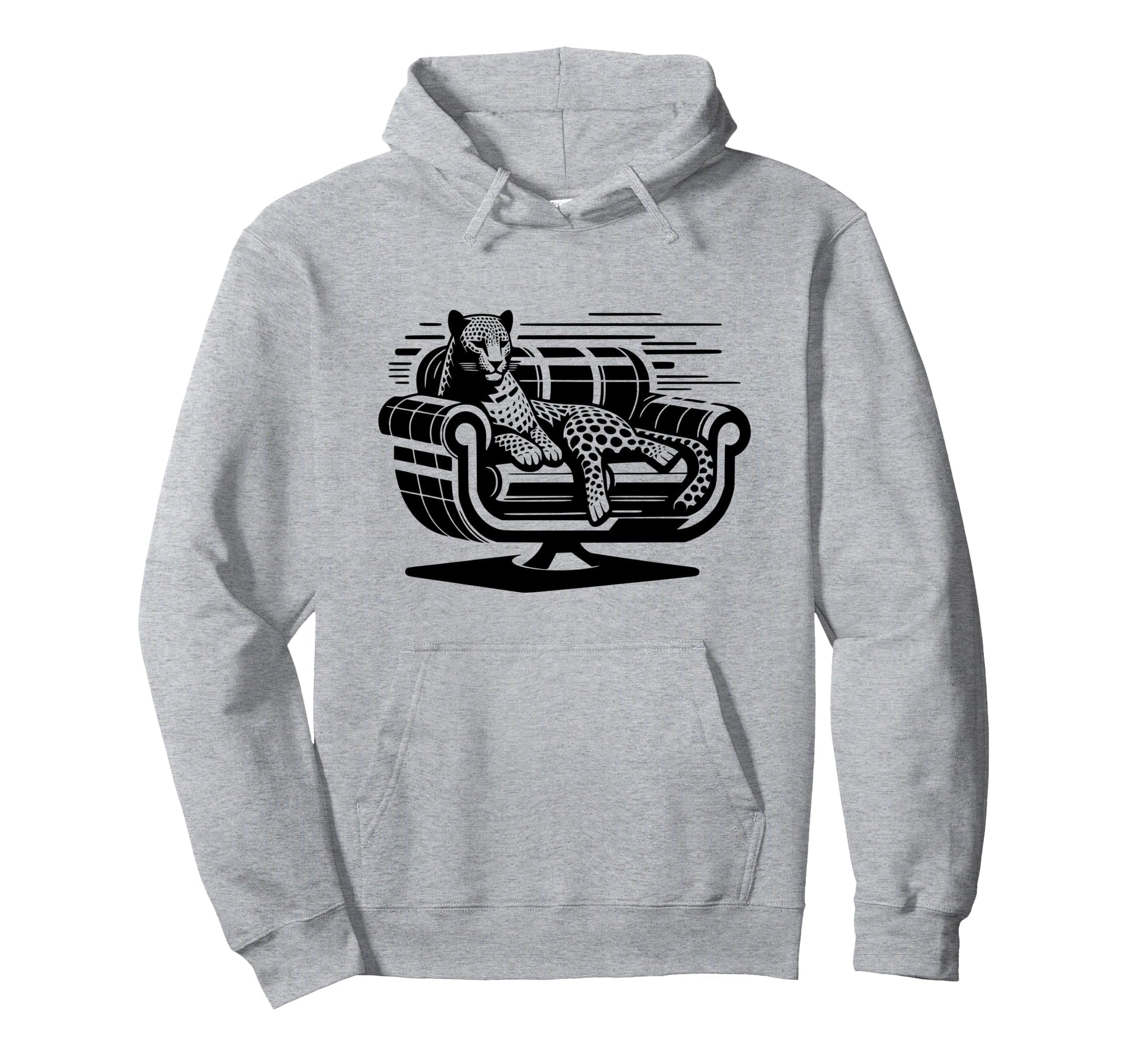 Leopard Couch Mid Century Modern Mcm Animal Hoodie - Unique Graphic Unisex - T-Shirt, Sweatshirt, Hoodie