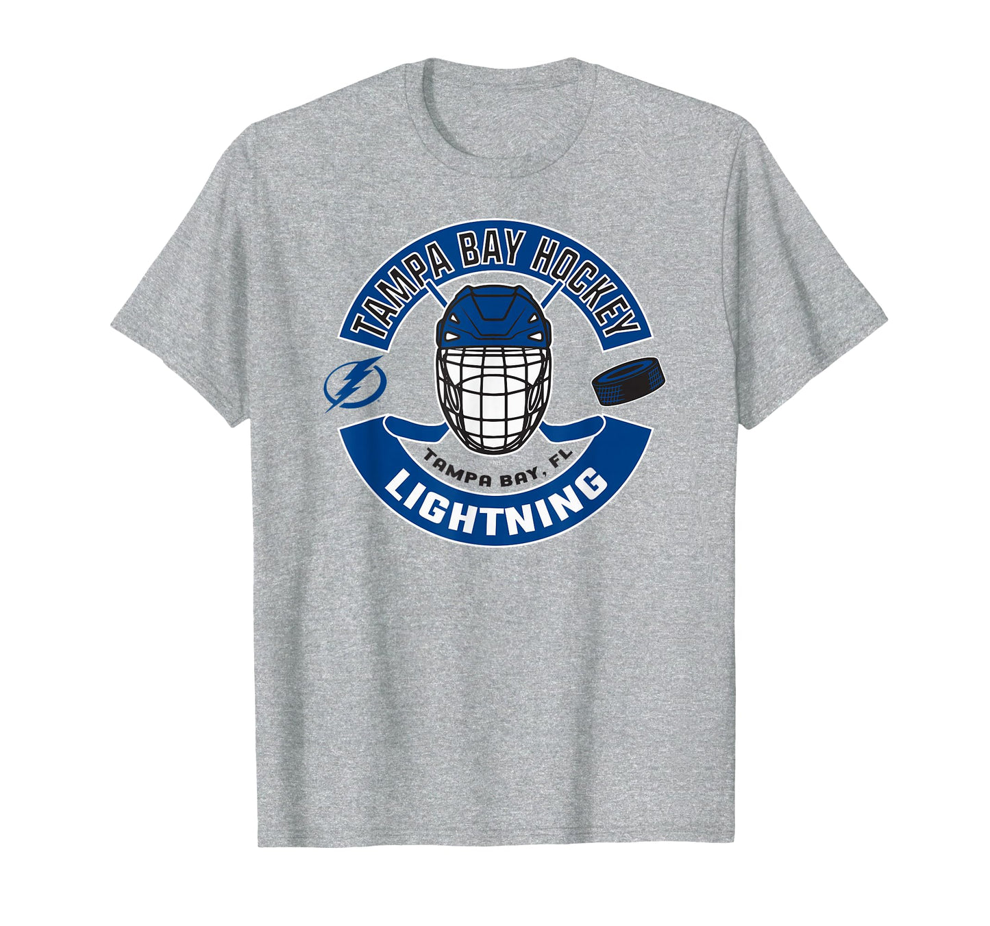 Tampa Bay Lightning Mask Heather Gray T-Shirt - Trendy Graphic Men Women - T-Shirt, Sweatshirt, Hoodie