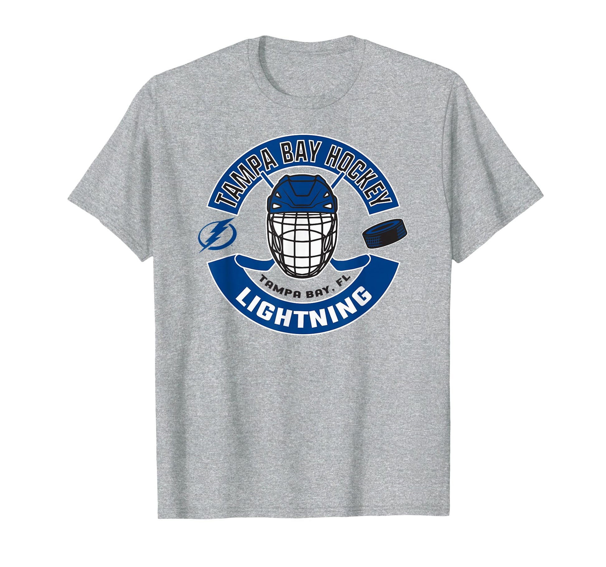 Tampa Bay Lightning Mask Heather Gray T-Shirt - Trendy Graphic Men Women - T-Shirt, Sweatshirt, Hoodie