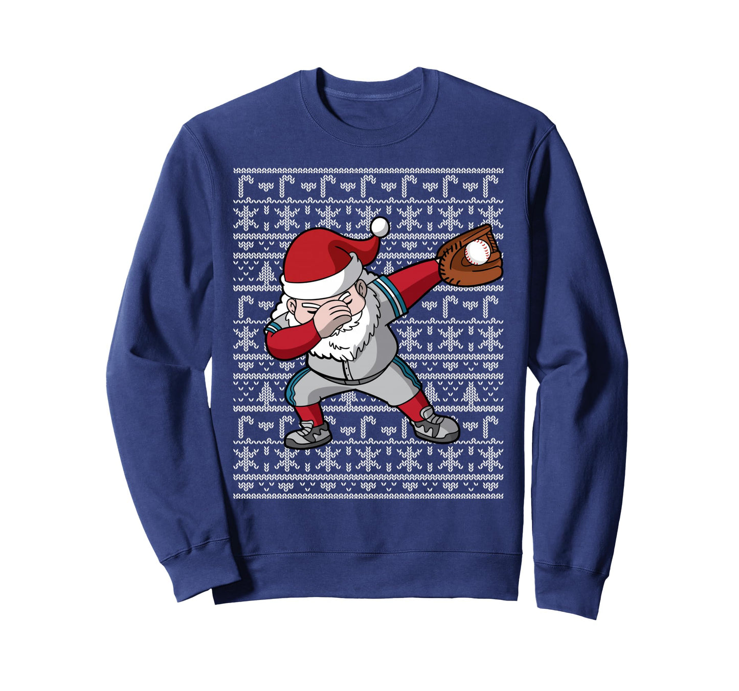 Baseball Dabbing Santa Ugly Sweatshirt - Casual Everyday Wear Men Women - T-Shirt, Sweatshirt, Hoodie