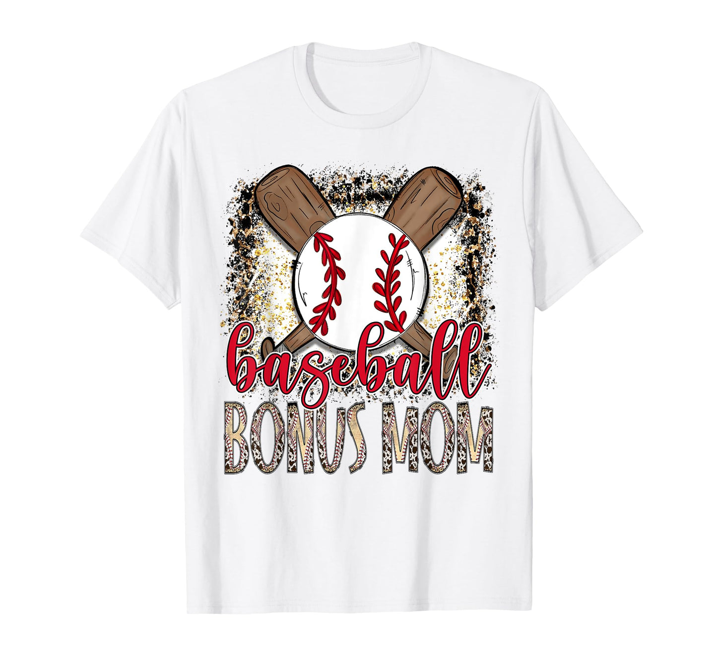 Baseball Bonus Mom Leopard Proud T-Shirt - Fun Novelty Design for Adults - T-Shirt, Sweatshirt, Hoodie