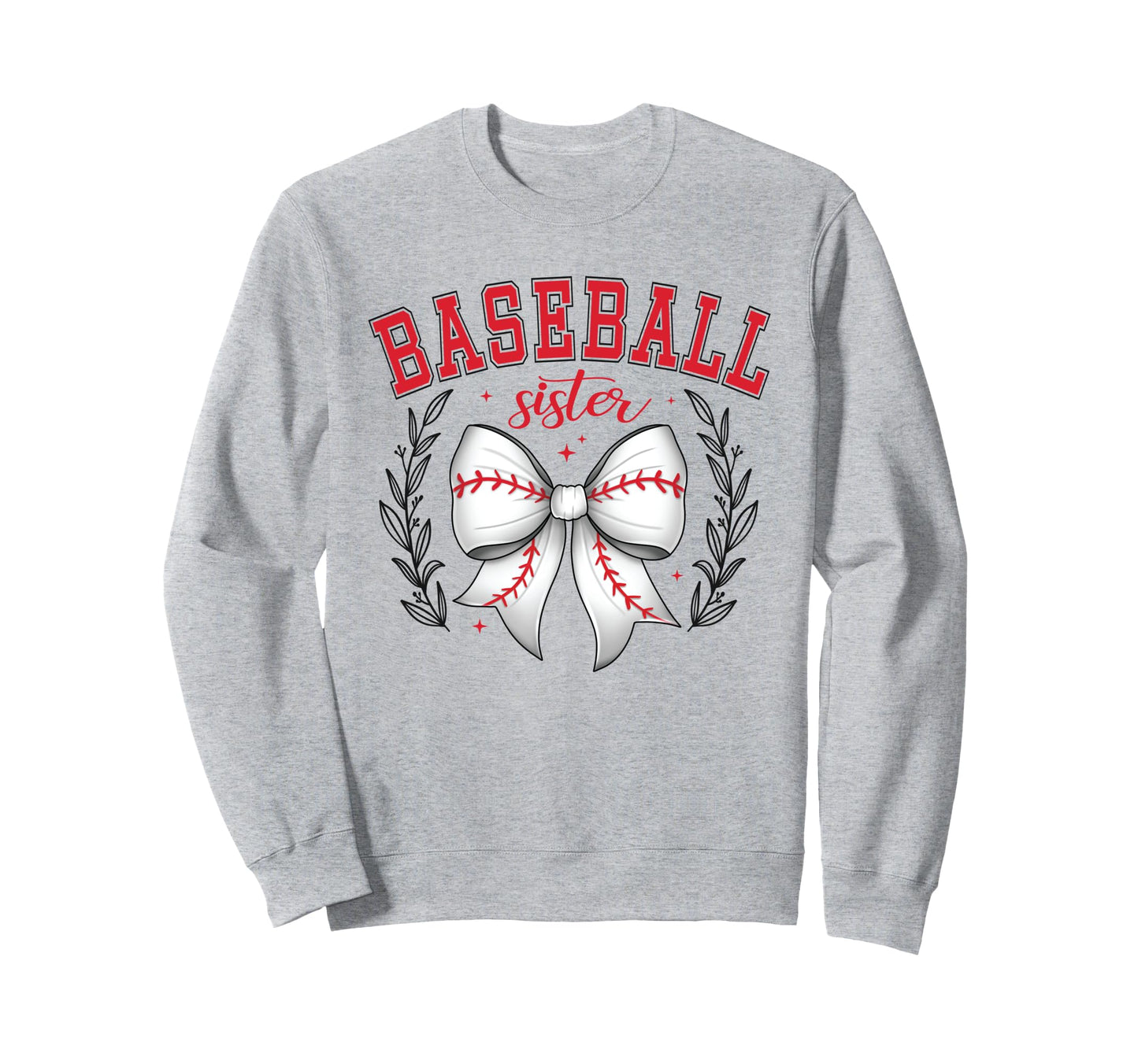Baseball Sister Coquette Bow Cheer Sweatshirt - Unique Graphic Unisex - T-Shirt, Sweatshirt, Hoodie