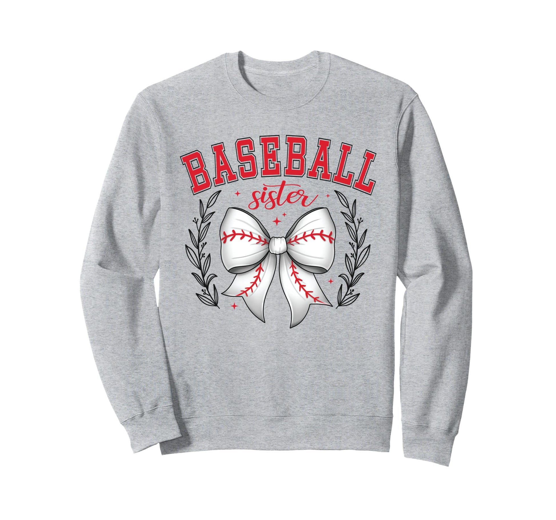 Baseball Sister Coquette Bow Cheer Sweatshirt - Unique Graphic Unisex - T-Shirt, Sweatshirt, Hoodie