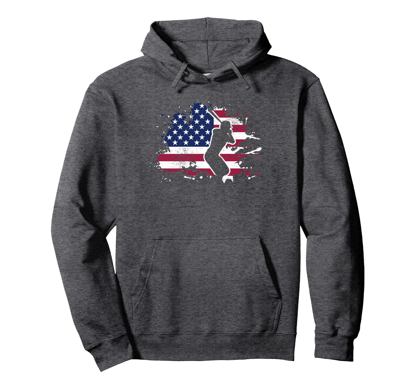 Patriotic American Flag Baseball Hoodie - Minimalist Print Men Women - T-Shirt, Sweatshirt, Hoodie