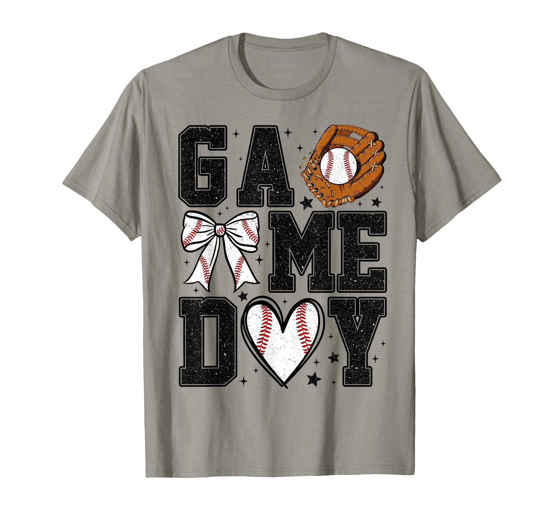 Game Day Baseball Coquette Bow Funny T-Shirt - Minimalist Print for Adults - T-Shirt, Sweatshirt, Hoodie