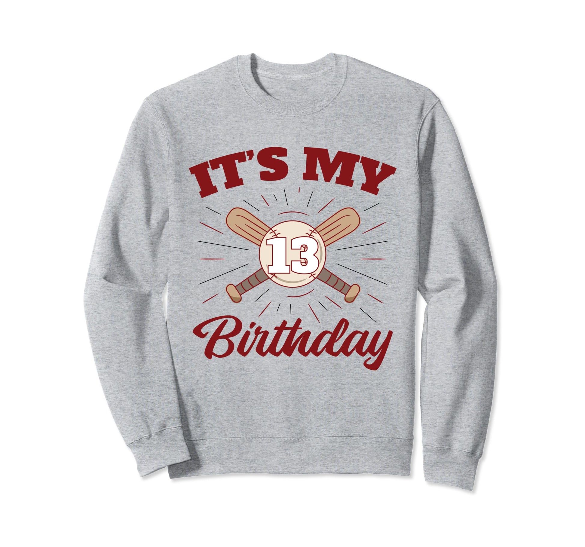 Birthday Baseball 13 Player 13Th Sweatshirt - Unique Graphic Men Women - T-Shirt, Sweatshirt, Hoodie
