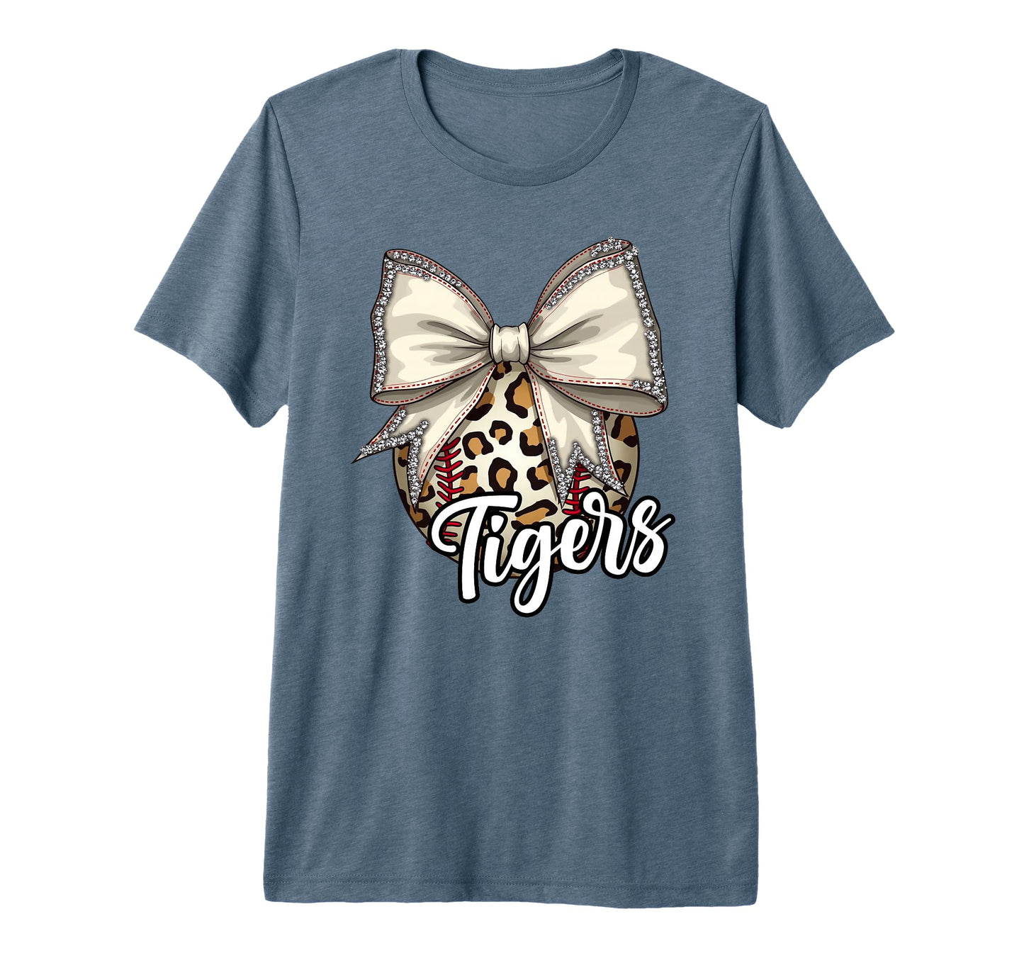 Tigers Baseball Leopard Coquette Bow T-Shirt - Trendy Graphic for Adults - T-Shirt, Sweatshirt, Hoodie