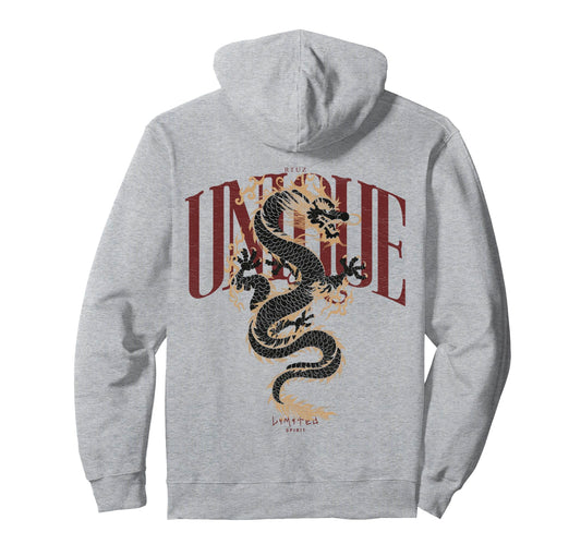 Aesthetic Back Dragon Y2K Streetwear Hoodie - Minimalist Print for Adults - T-Shirt, Sweatshirt, Hoodie
