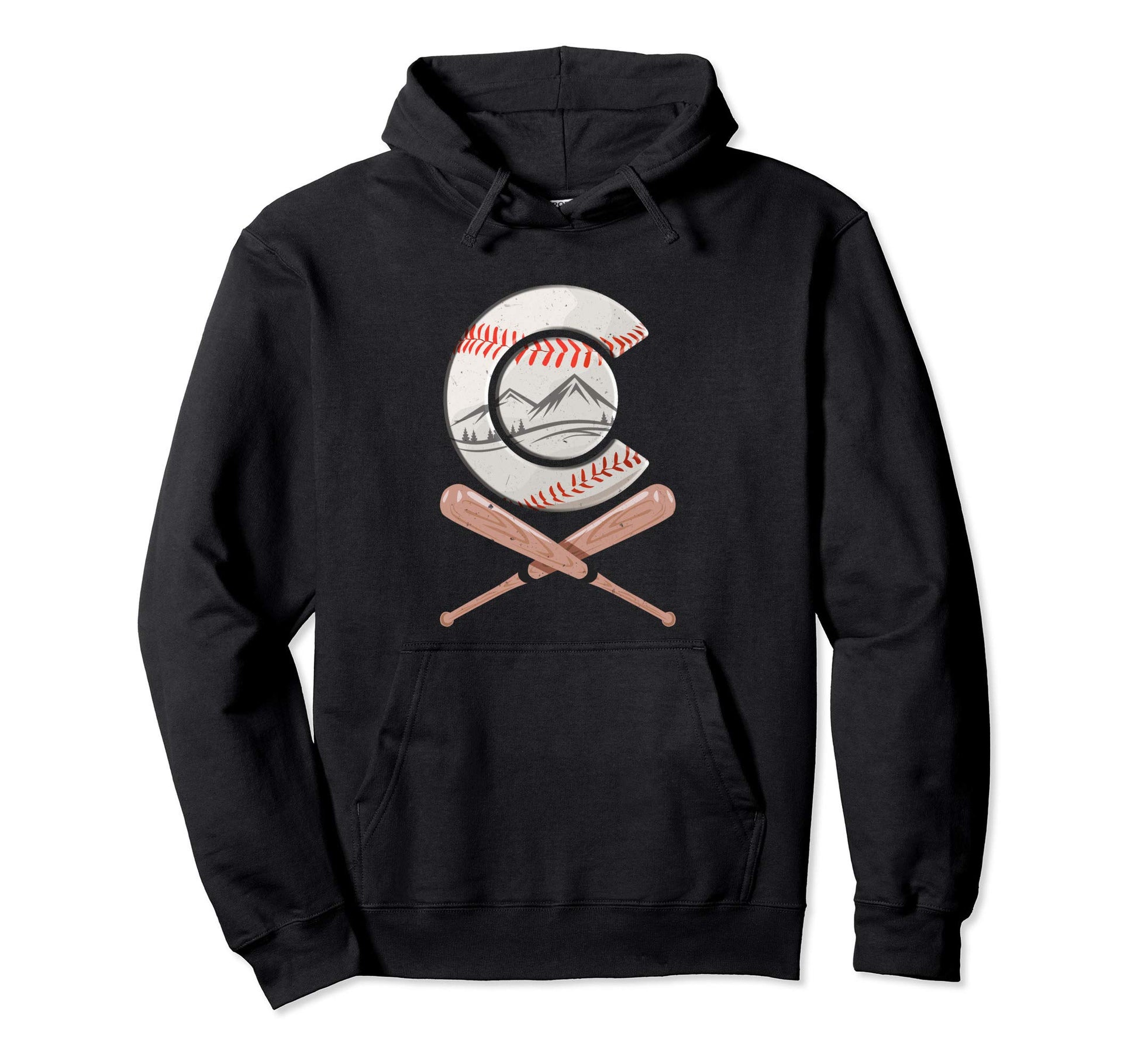 Distressed Colorado Baseball Ball Hoodie - Casual Everyday Wear Men Women - T-Shirt, Sweatshirt, Hoodie