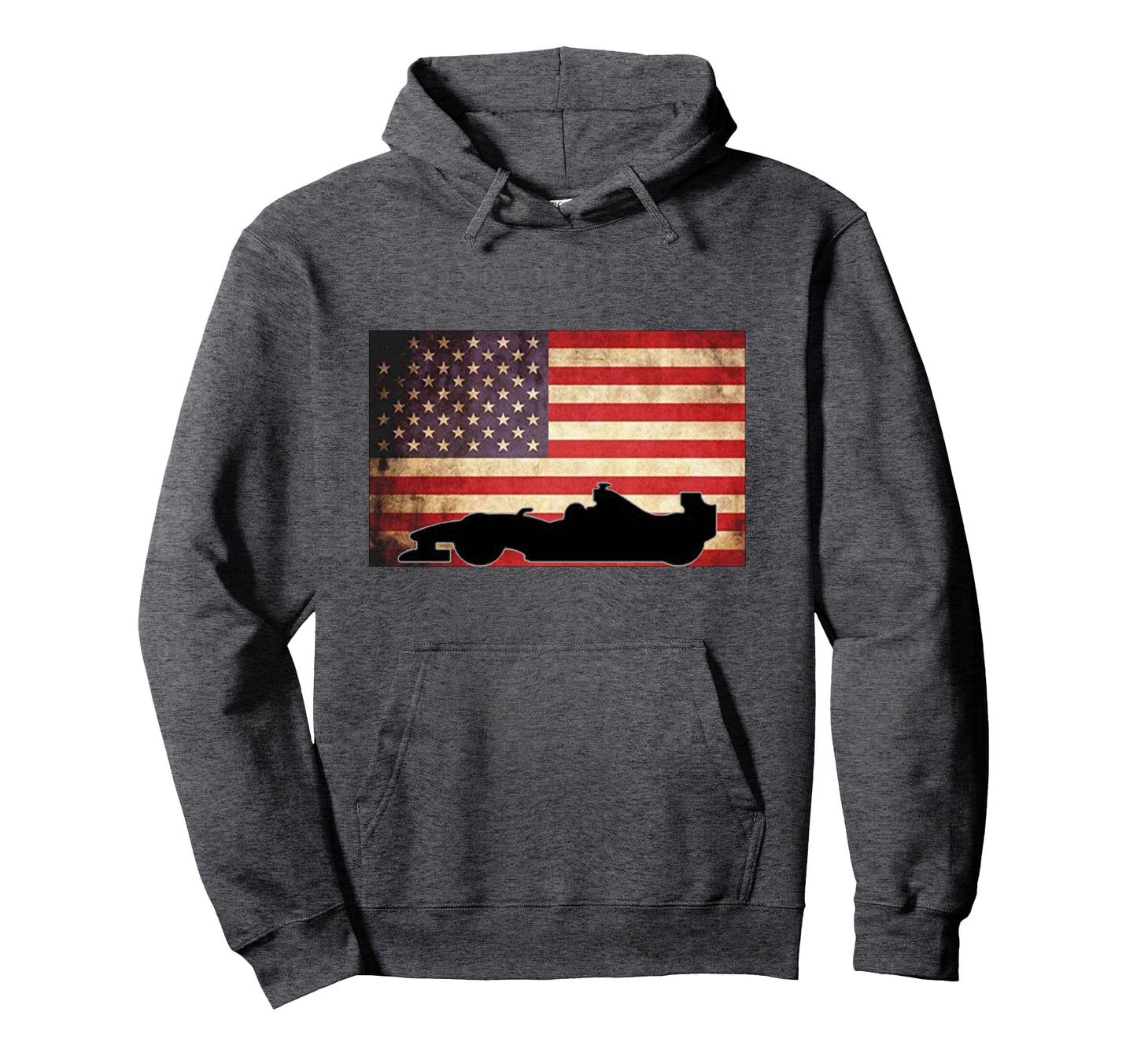 American Usa Flag Indy Car Fan Lover Hoodie - Minimalist Print Men Women - T-Shirt, Sweatshirt, Hoodie