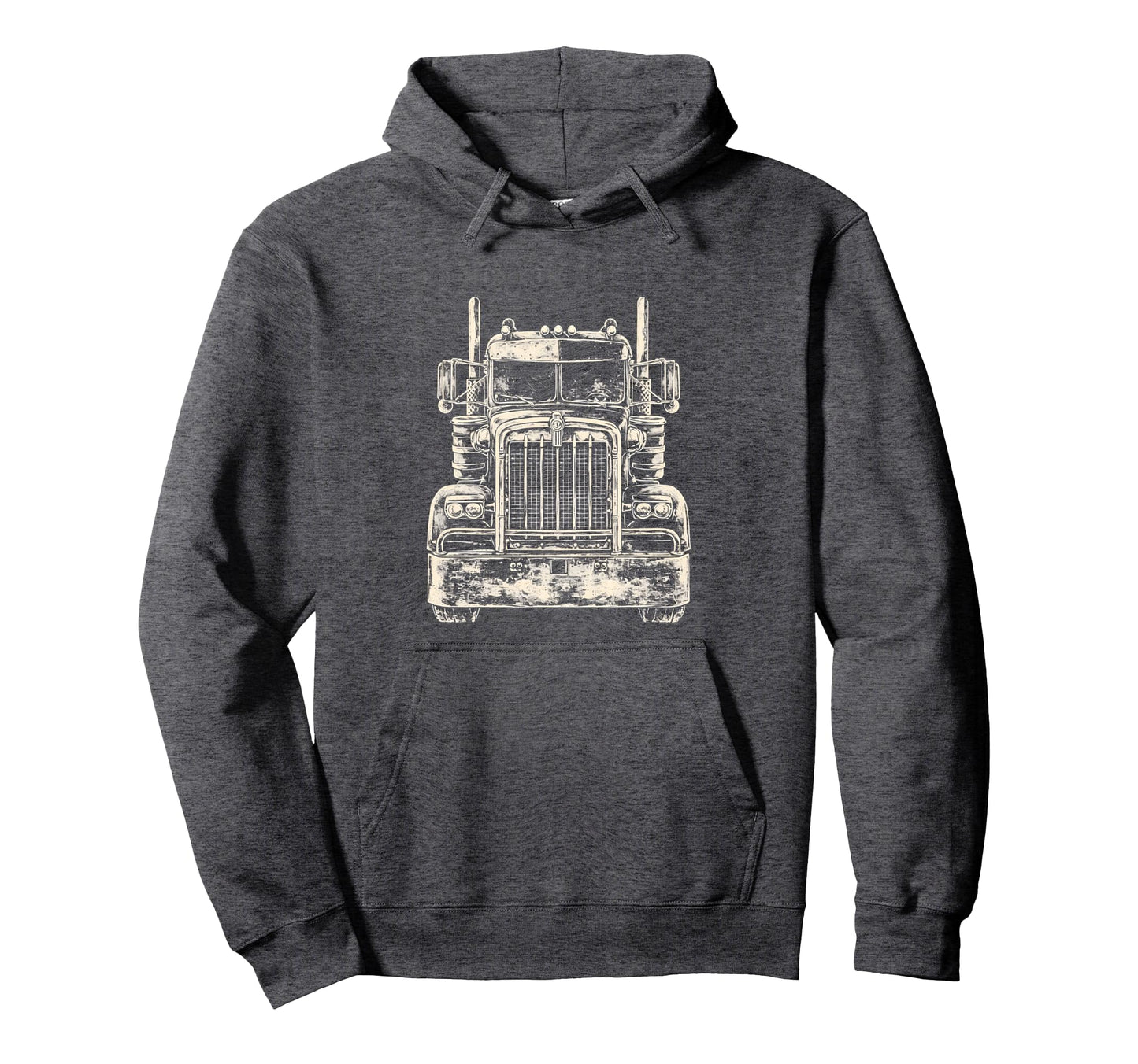 Frontal Semi Truck Trucker Hoodie - Custom Art Print Unisex - T-Shirt, Sweatshirt, Hoodie