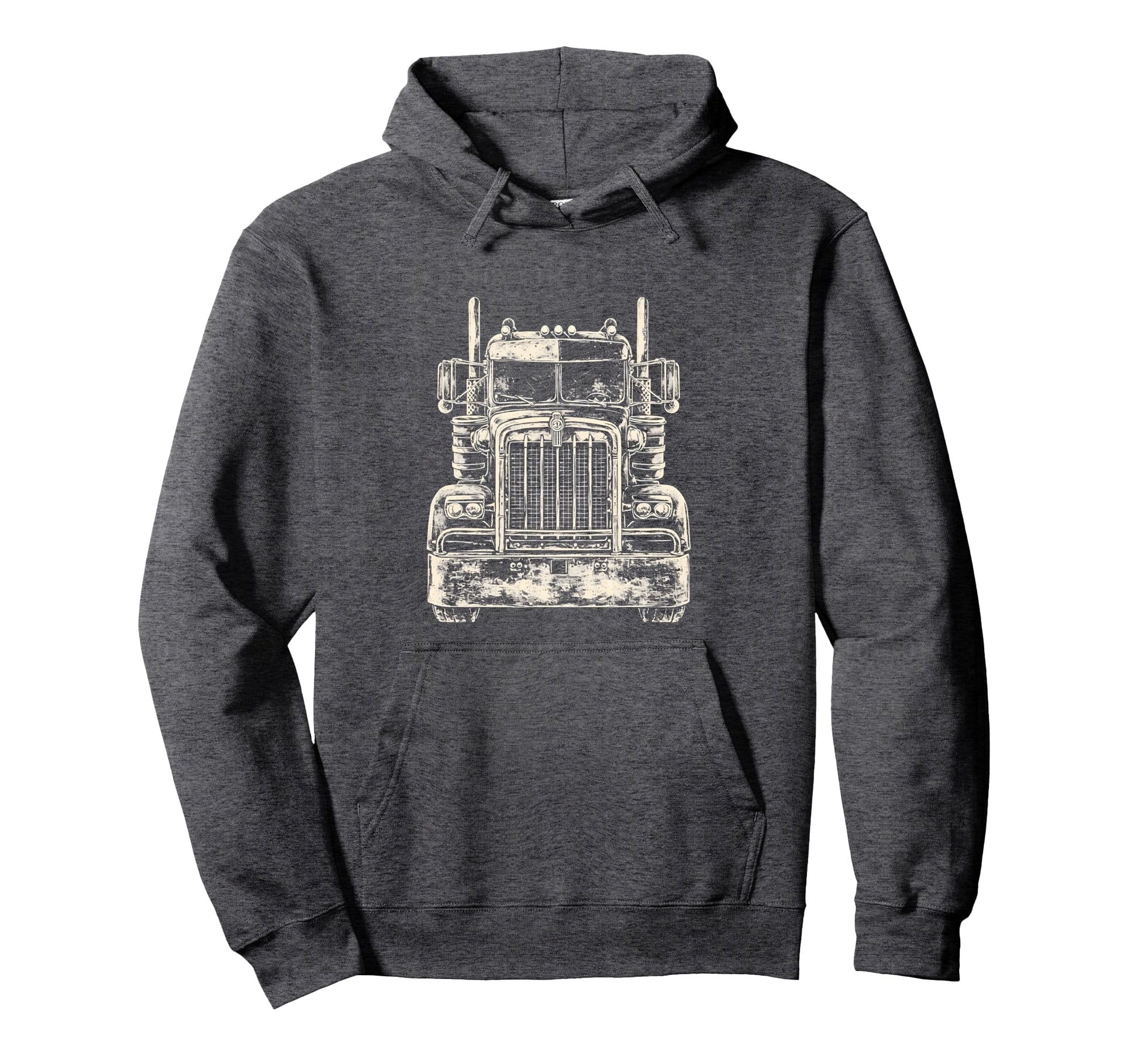 Frontal Semi Truck Trucker Hoodie - Custom Art Print Unisex - T-Shirt, Sweatshirt, Hoodie