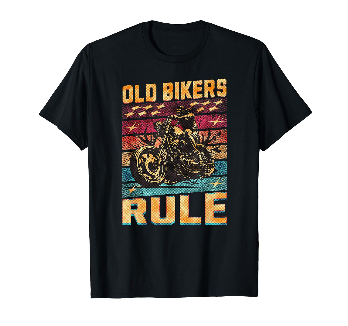 Old Bikers Rule Old Guys Motorcycle T-Shirt - Custom Art Print Men Women - T-Shirt, Sweatshirt, Hoodie