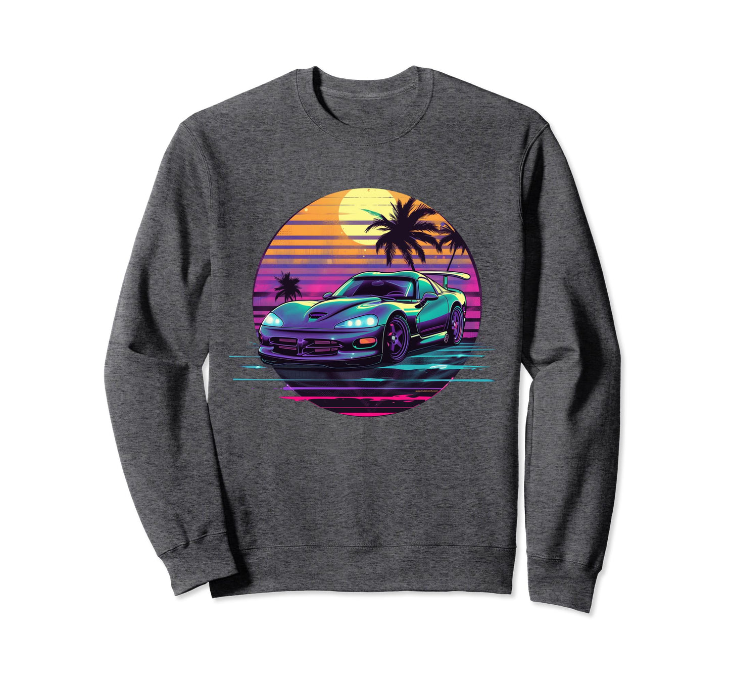 Synthwave Sports Car Race Car Guy Sweatshirt - Trendy Graphic for Adults - T-Shirt, Sweatshirt, Hoodie