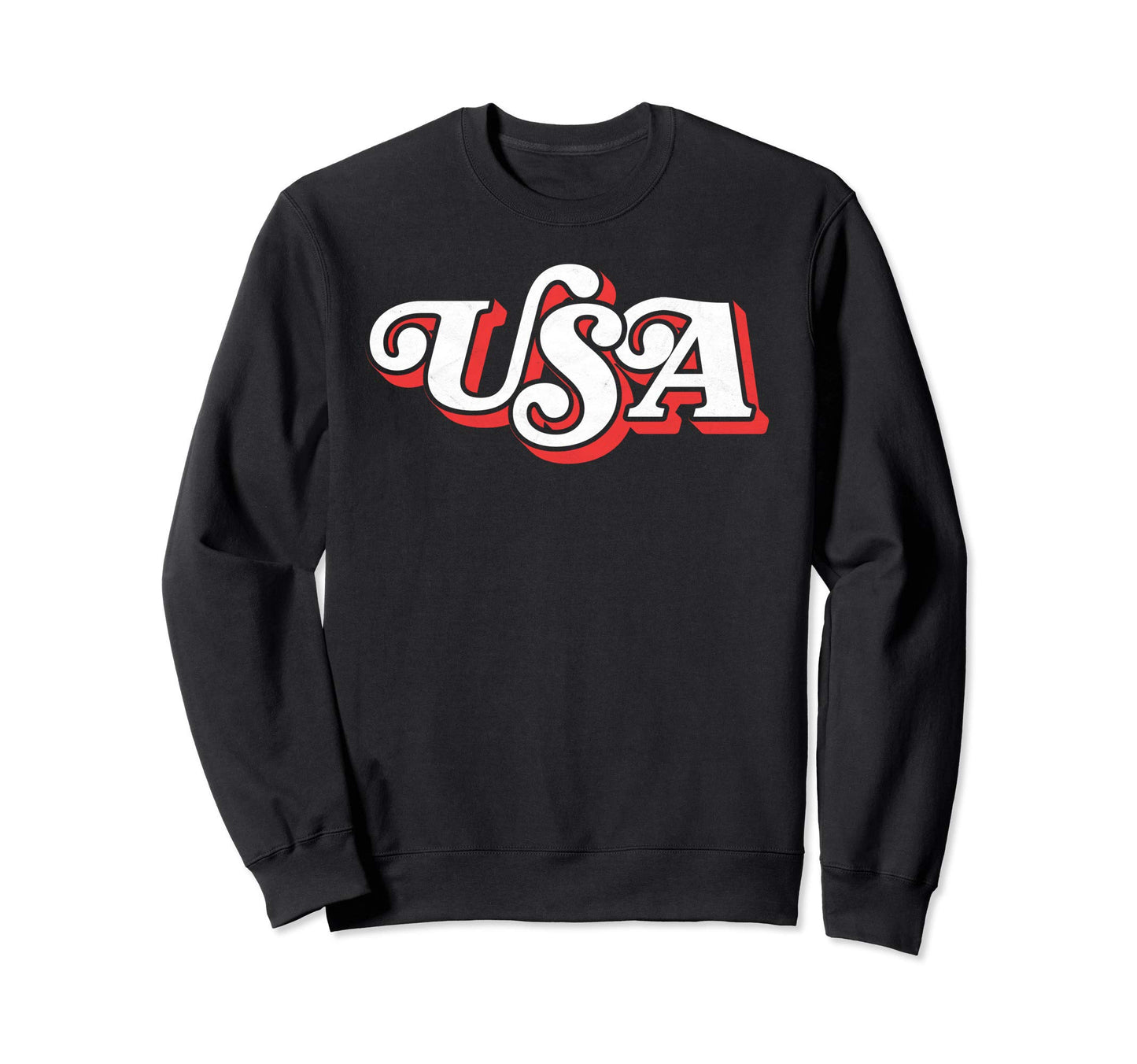 Usa Typography Patriotic 4Th Sweatshirt - Casual Everyday Wear for Adults - T-Shirt, Sweatshirt, Hoodie