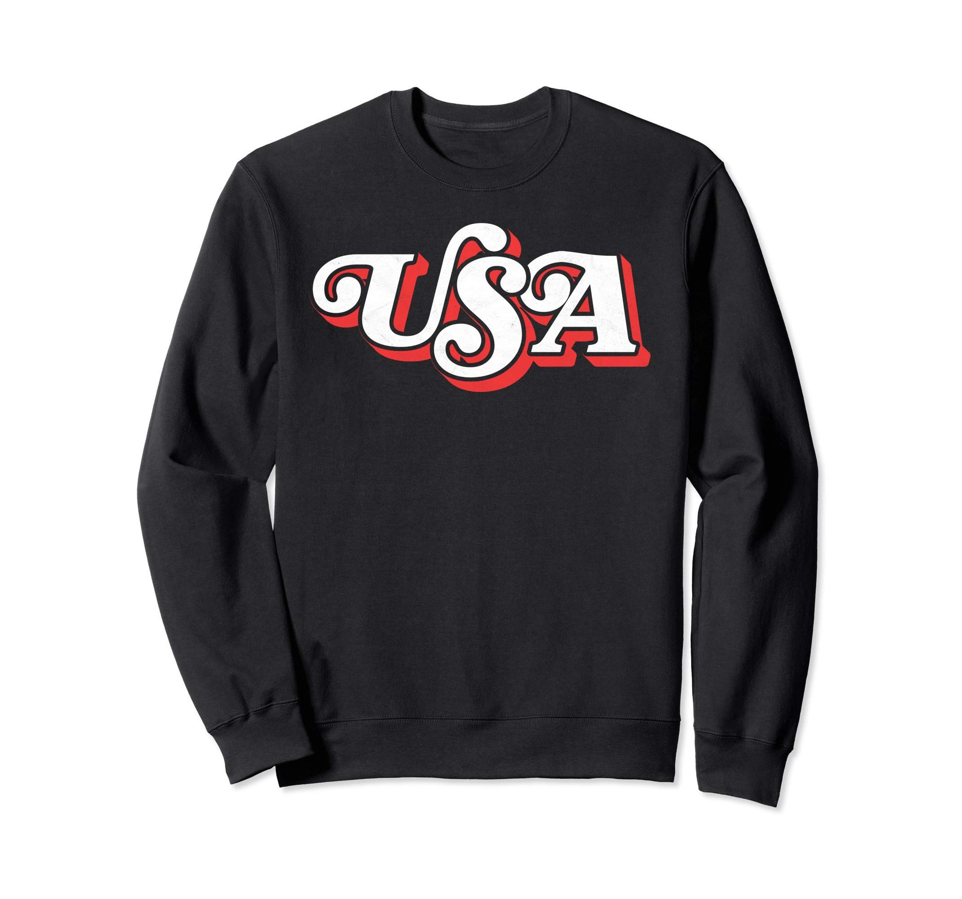 Usa Typography Patriotic 4Th Sweatshirt - Casual Everyday Wear for Adults - T-Shirt, Sweatshirt, Hoodie
