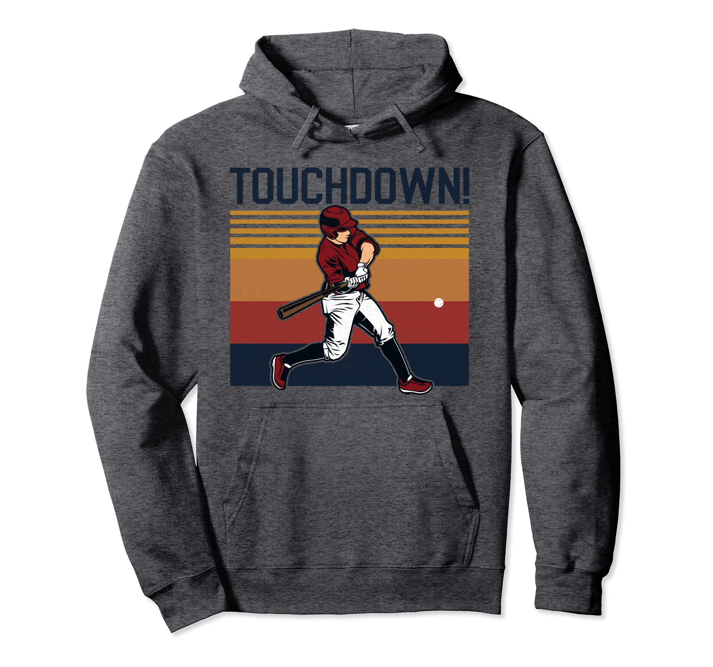 Funny Baseball Football Touchdown Hoodie - Custom Art Print for Adults - T-Shirt, Sweatshirt, Hoodie