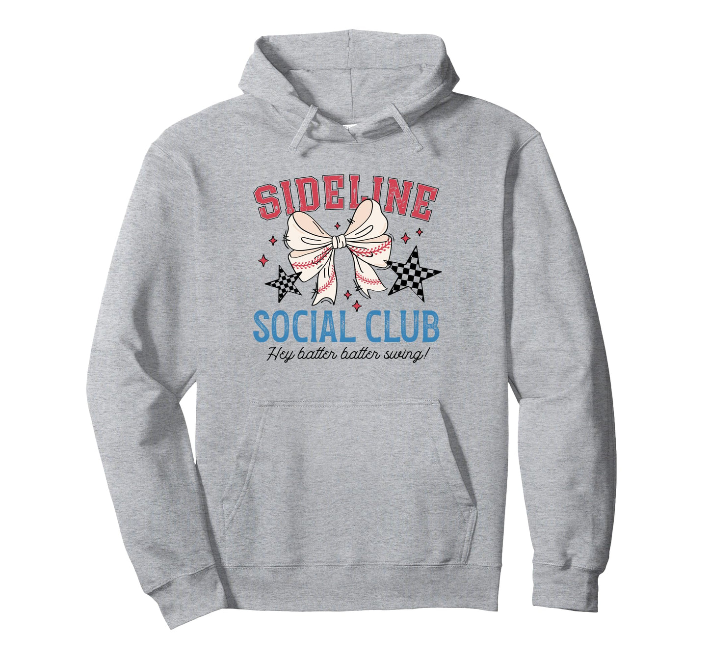 Sideline Social Club Coquette Baseball Hoodie - Novelty Apparel Men Women - T-Shirt, Sweatshirt, Hoodie