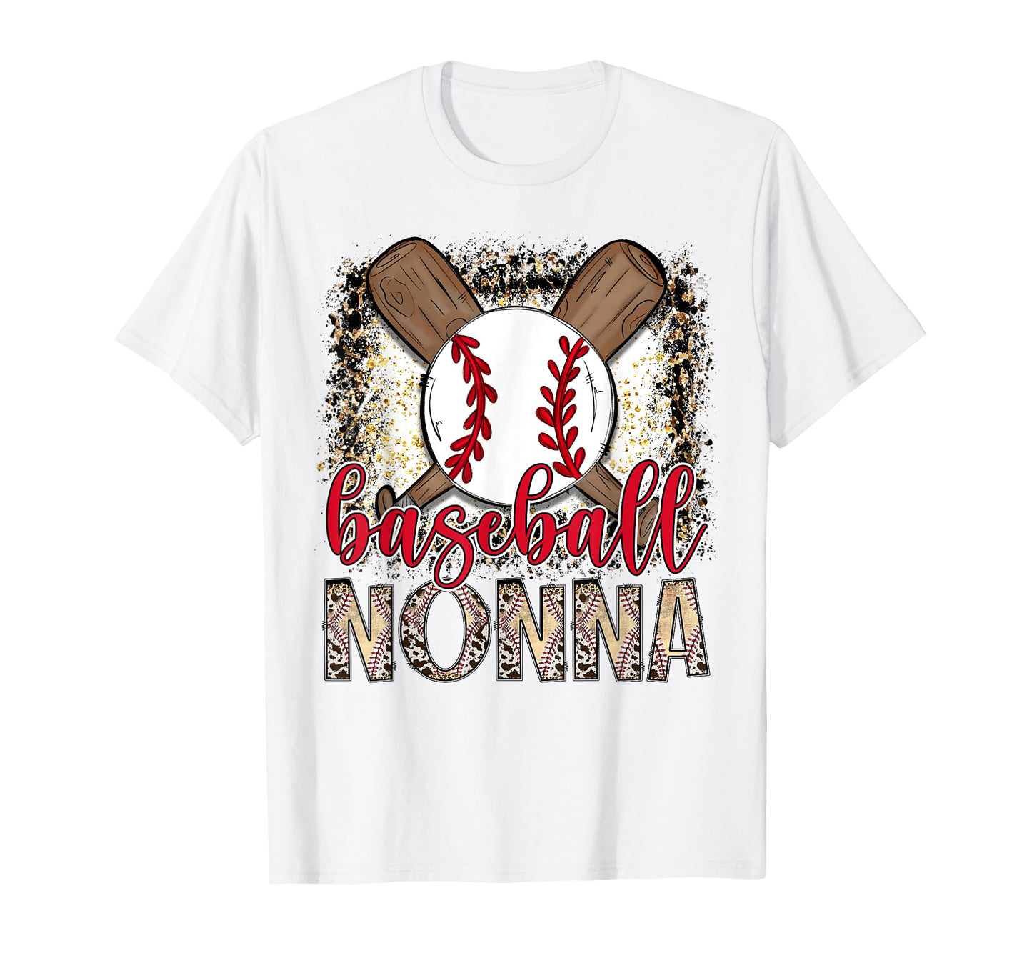 Baseball Nonna Leopard Proud Ball T-Shirt - Novelty Apparel for Adults - T-Shirt, Sweatshirt, Hoodie
