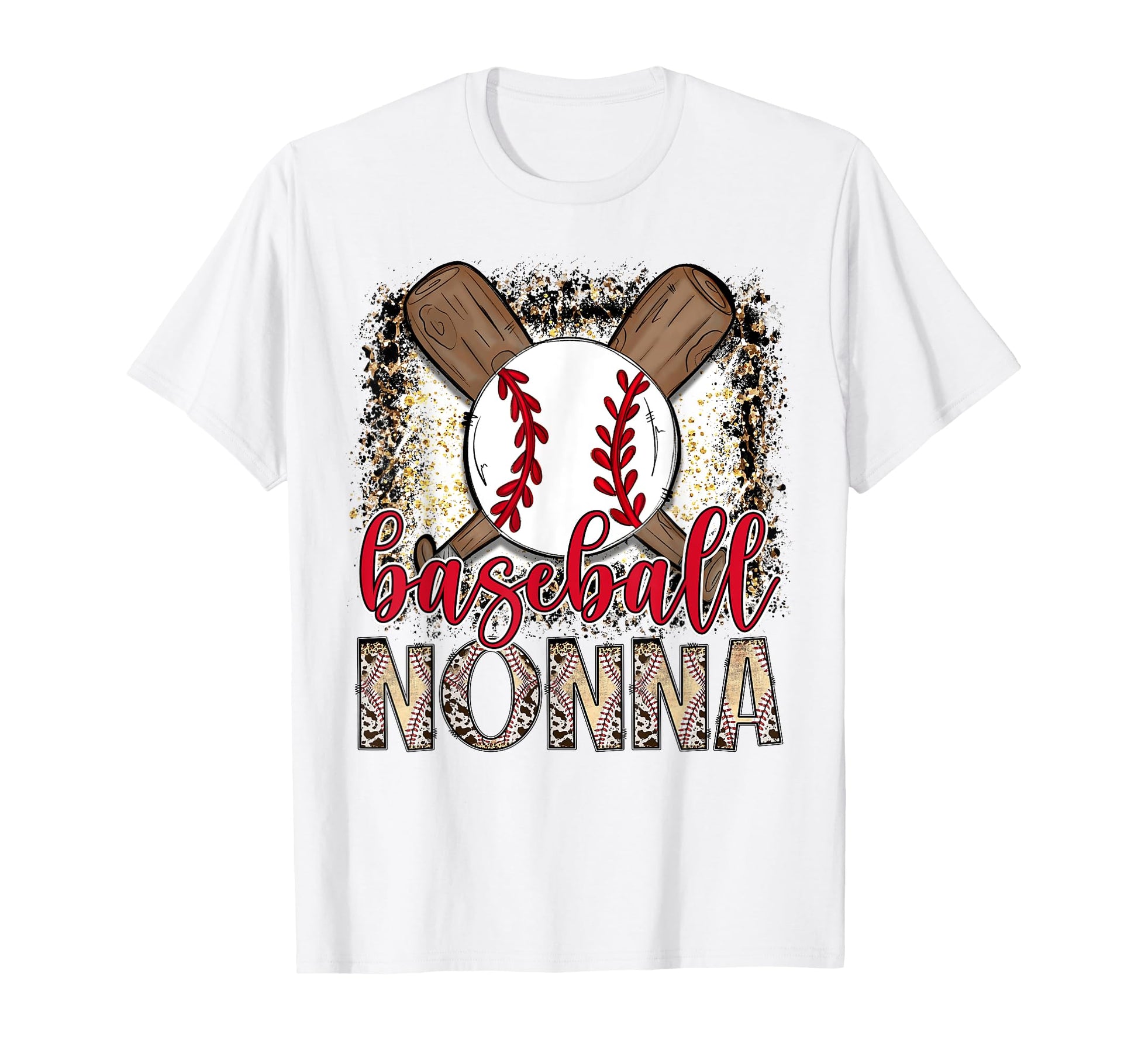 Baseball Nonna Leopard Proud Ball T-Shirt - Novelty Apparel for Adults - T-Shirt, Sweatshirt, Hoodie