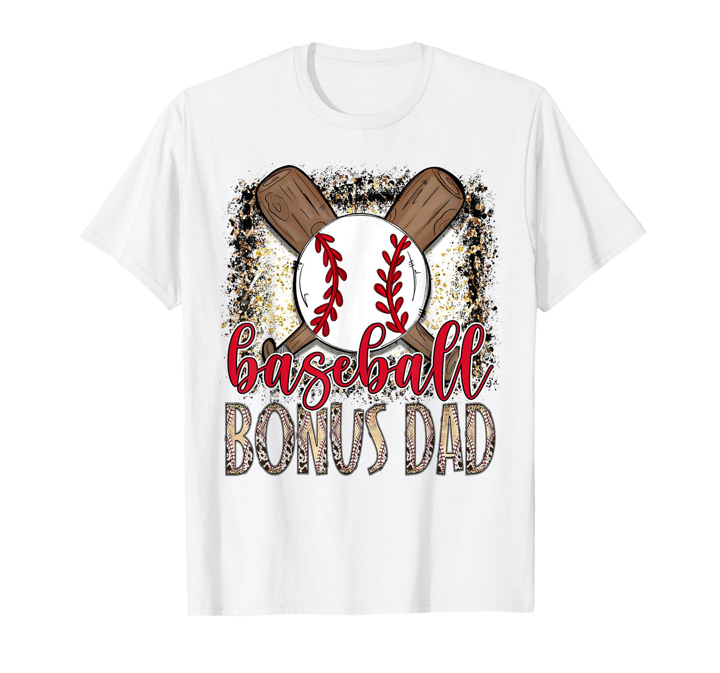 Baseball Bonus Dad Leopard Proud Ball T-Shirt - Novelty Apparel Unisex - T-Shirt, Sweatshirt, Hoodie