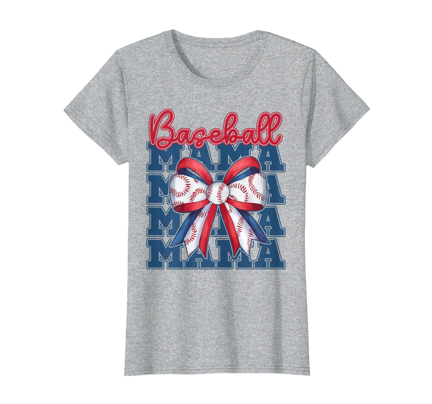 Baseball Mama Coquette Bow Sport Mom T-Shirt - Novelty Apparel for Adults - T-Shirt, Sweatshirt, Hoodie