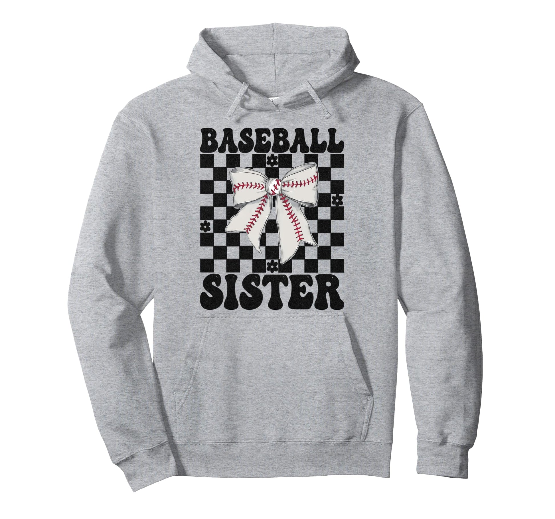 Baseball Sister Baseball Coquette Bow Hoodie - Aesthetic Graphic Unisex - T-Shirt, Sweatshirt, Hoodie