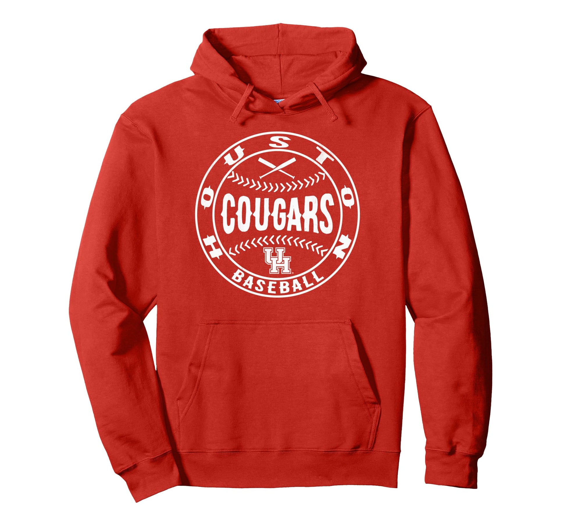Houston Cougars Baseball Homerun Red Hoodie - Novelty Apparel Unisex - T-Shirt, Sweatshirt, Hoodie