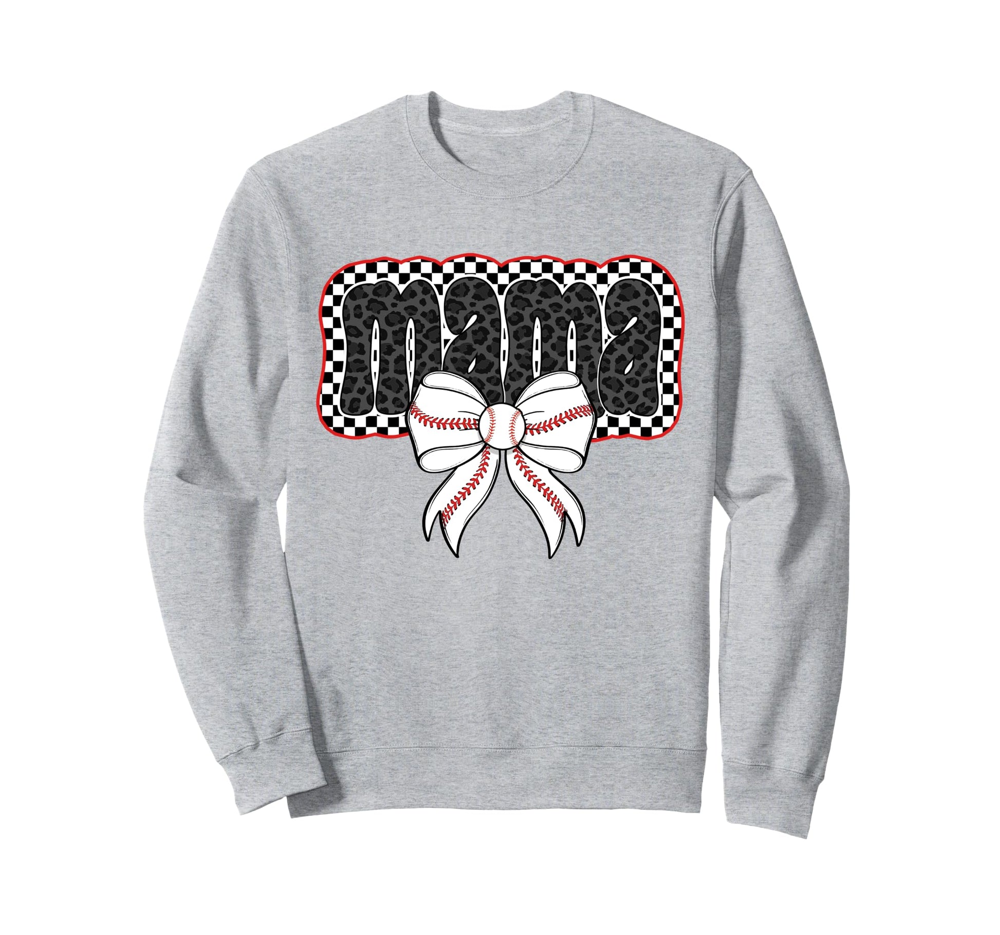 Mama Coquette Bow Baseball Cheer Sweatshirt - Custom Art Print Men Women - T-Shirt, Sweatshirt, Hoodie