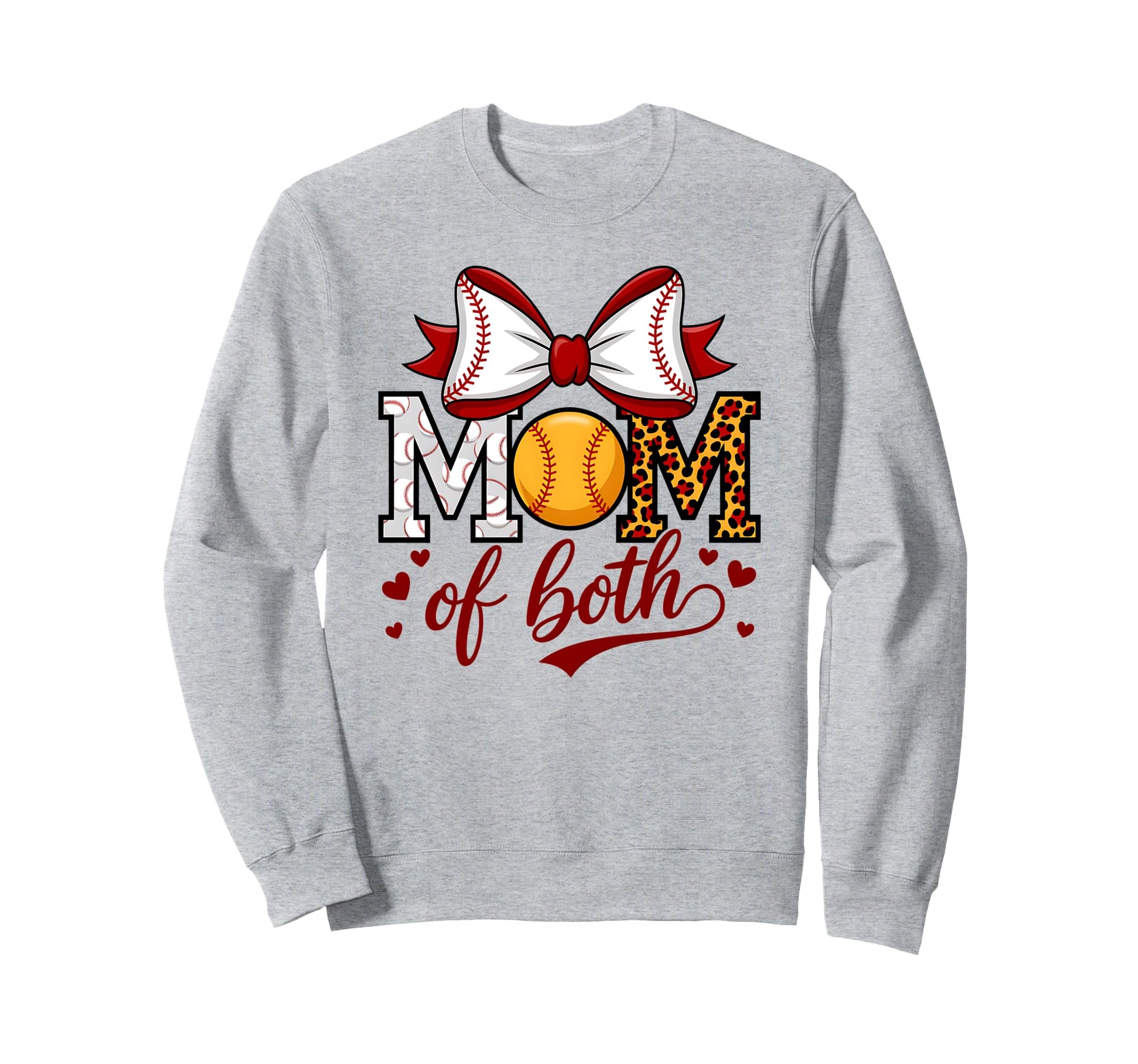 Mom Both Leopard Game Day Baseball Sweatshirt - Trendy Graphic Unisex - T-Shirt, Sweatshirt, Hoodie