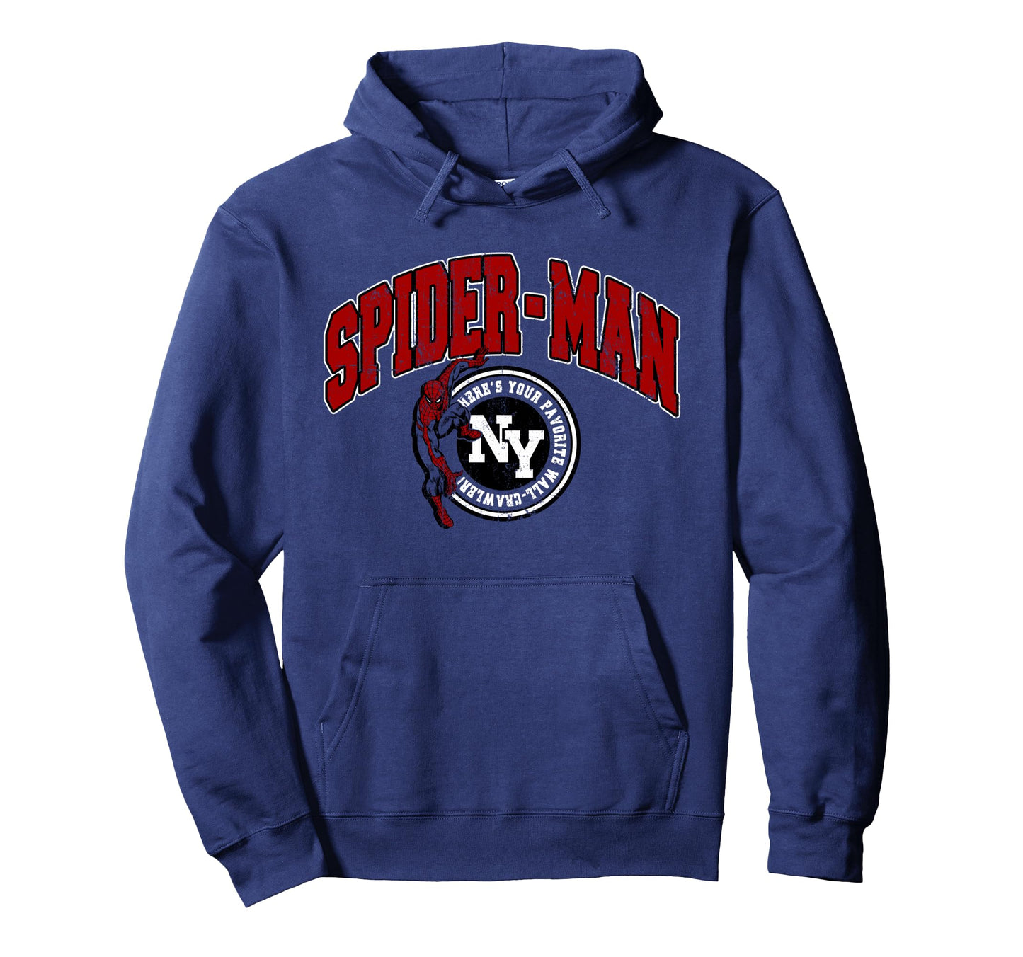 Marvel Spider Wall Crawler Ny Varsity Hoodie - Streetwear Style Unisex - T-Shirt, Sweatshirt, Hoodie